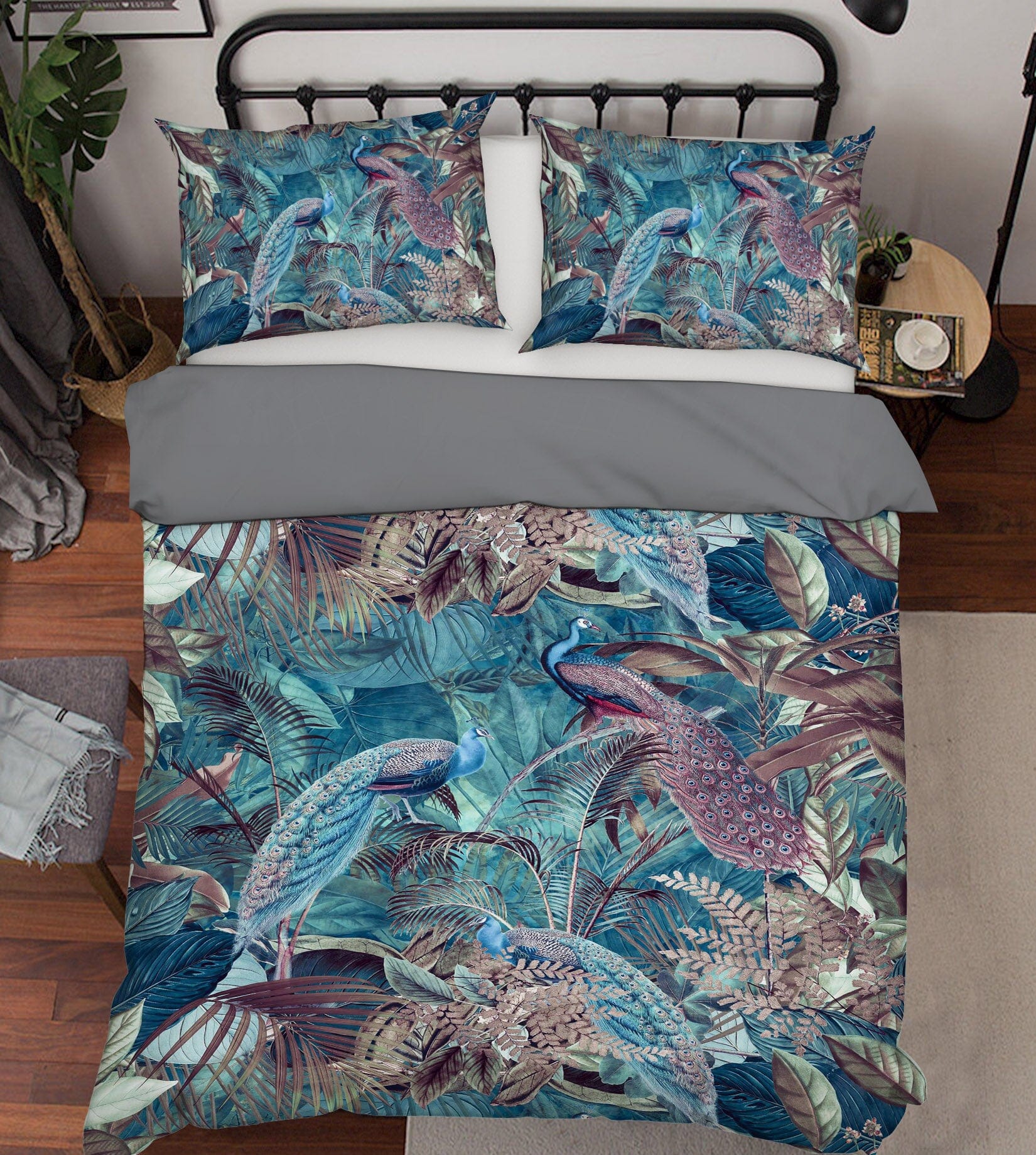 3D Night Peacock 113 Andrea haase Bedding Bed Pillowcases Quilt Quiet Covers AJ Creativity Home