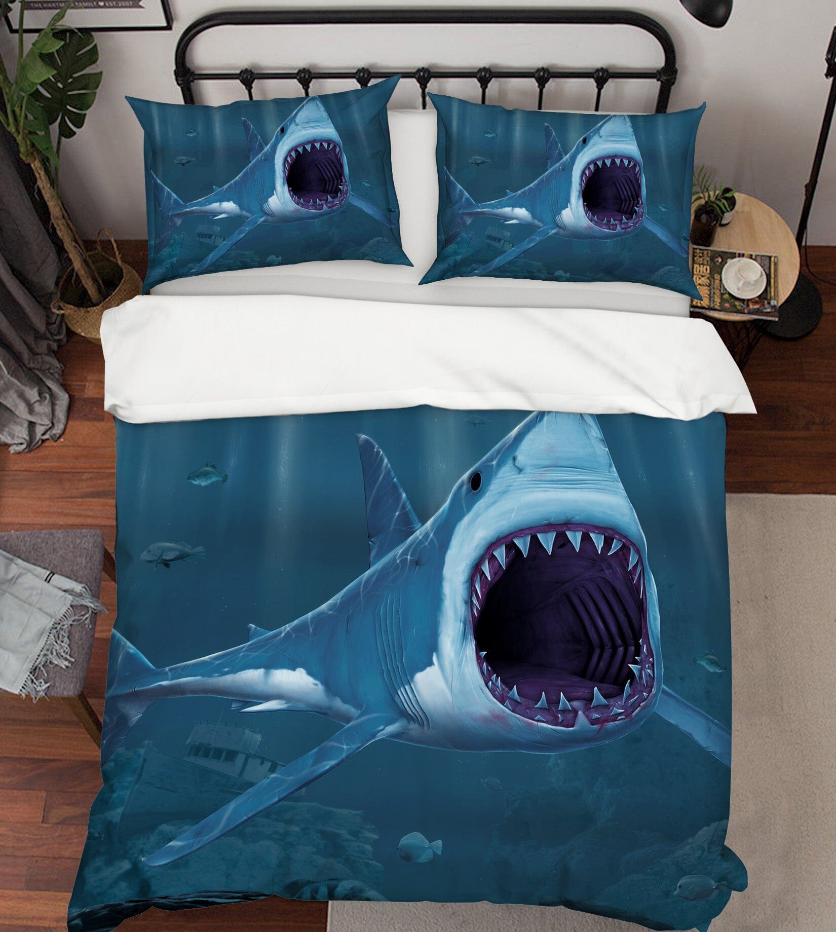 3D Shark Bite 078 Bed Pillowcases Quilt Exclusive Designer Vincent Quiet Covers AJ Creativity Home