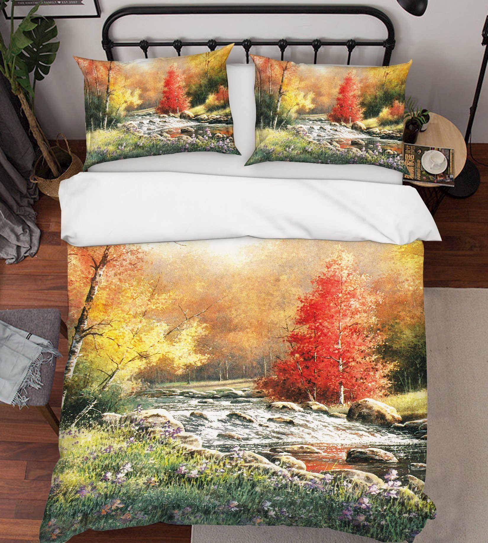 3D Maple River 085 Bed Pillowcases Quilt Wallpaper AJ Wallpaper