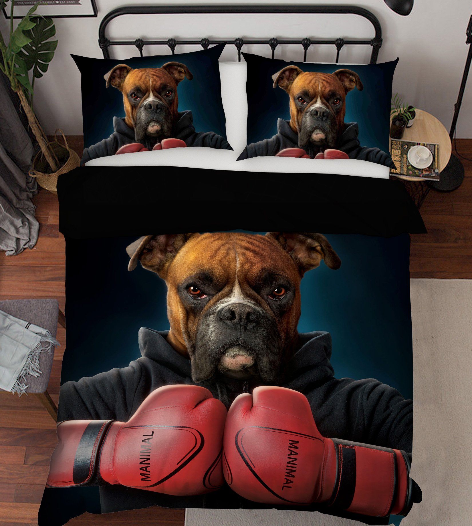 3D Boxer Dog 023 Bed Pillowcases Quilt Exclusive Designer Vincent Quiet Covers AJ Creativity Home