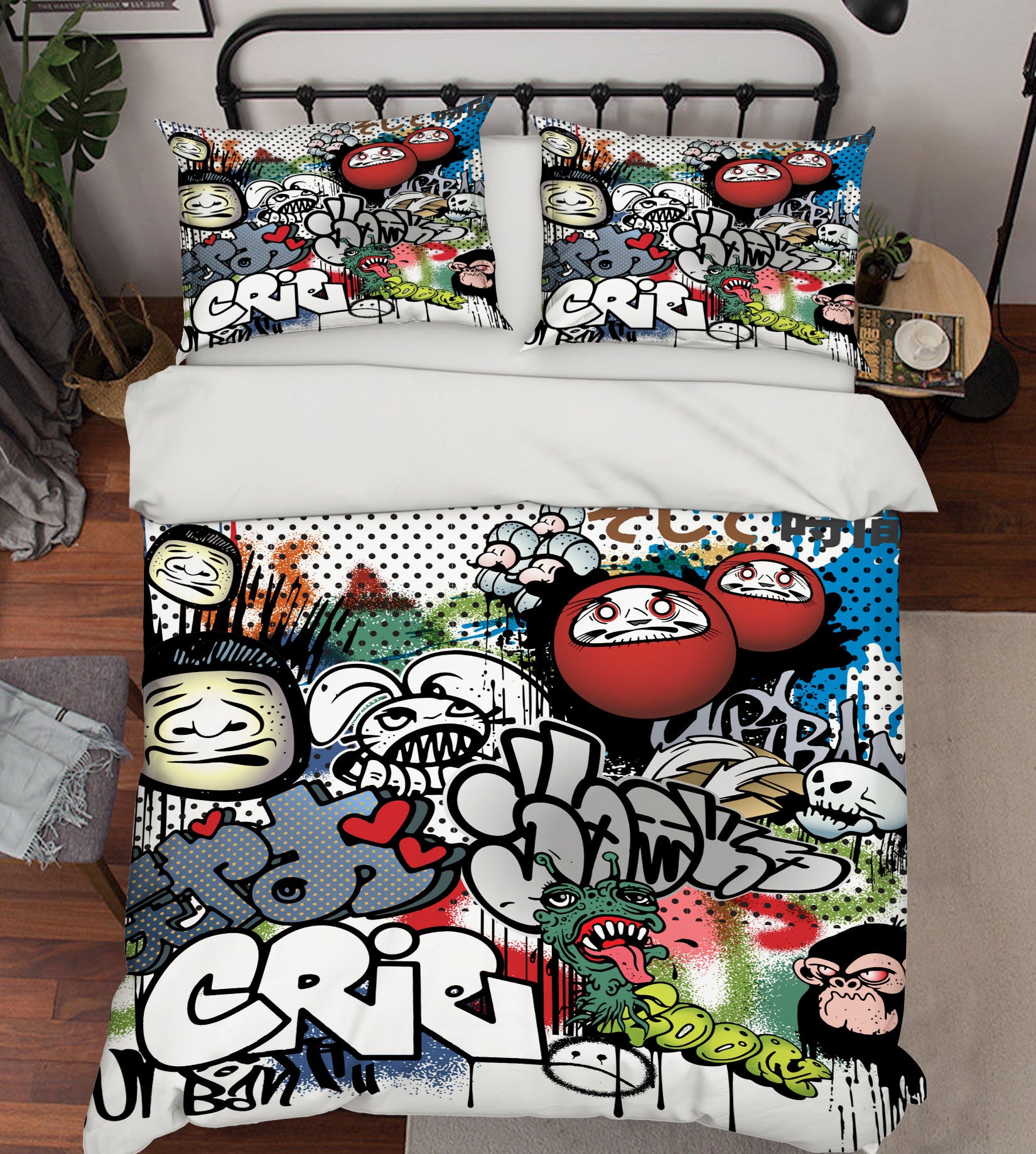 3D Graffiti Pattern 60074 Bed Pillowcases Quilt