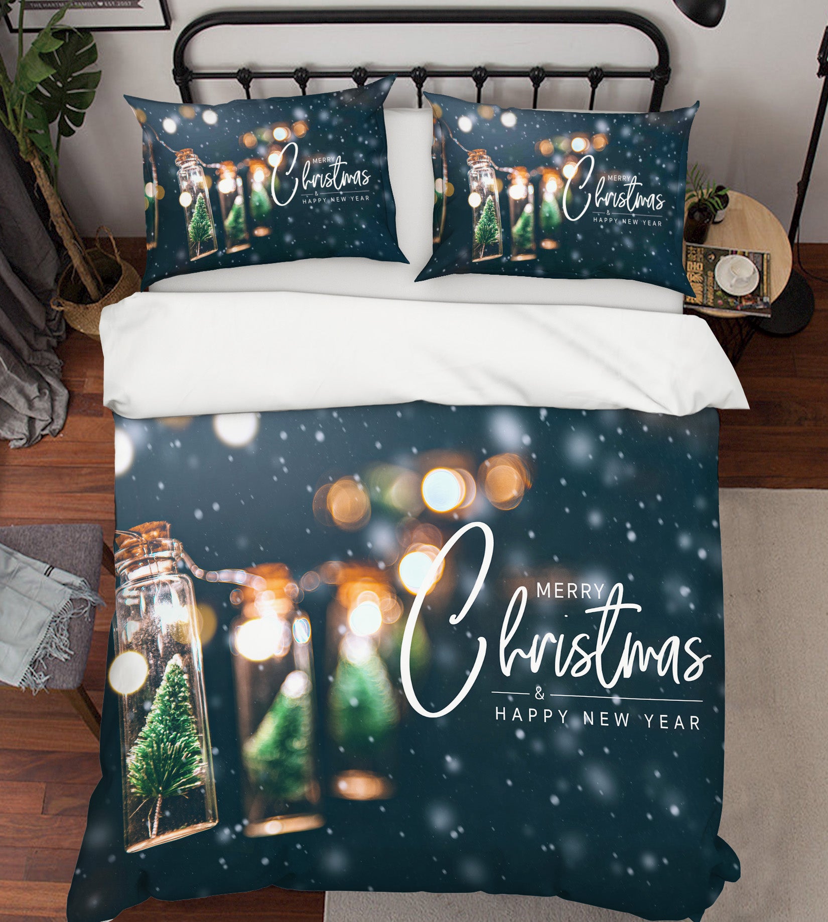 3D Tree Glass Bottle 60219 Bed Pillowcases Quilt