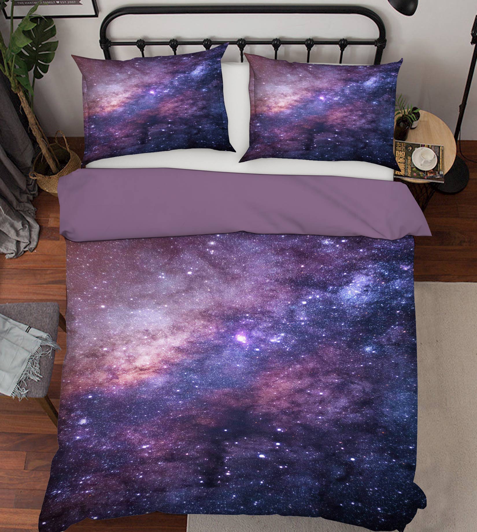 3D Purple Starry Sky 16176 Bed Pillowcases Quilt