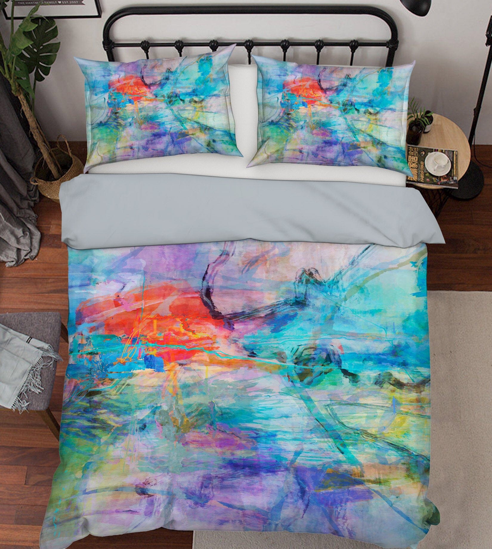 3D Blue Abstract 1008 Michael Tienhaara Bedding Bed Pillowcases Quilt Quiet Covers AJ Creativity Home