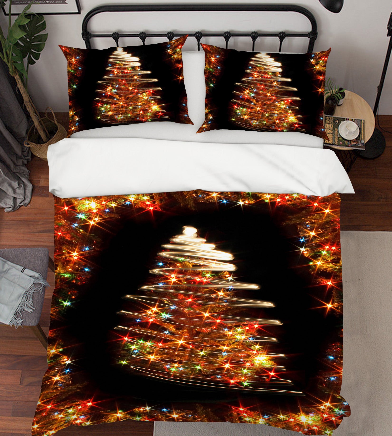 3D Light Tree 51064 Christmas Quilt Duvet Cover Xmas Bed Pillowcases