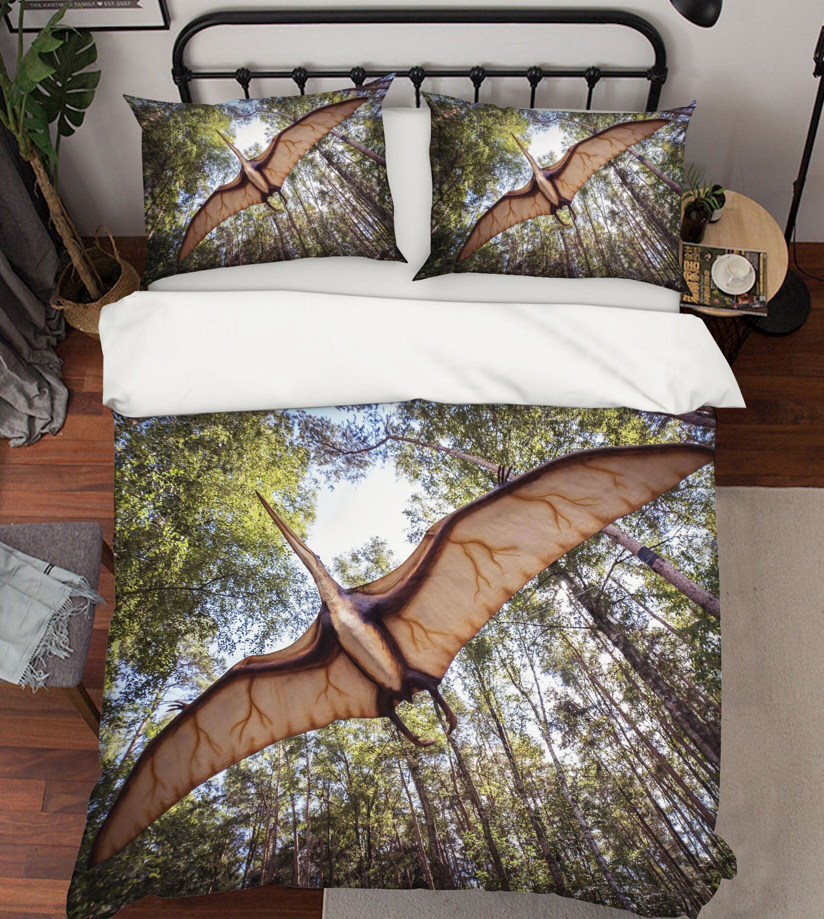 3D Forest Pterodactyl 1916 Bed Pillowcases Quilt Quiet Covers AJ Creativity Home