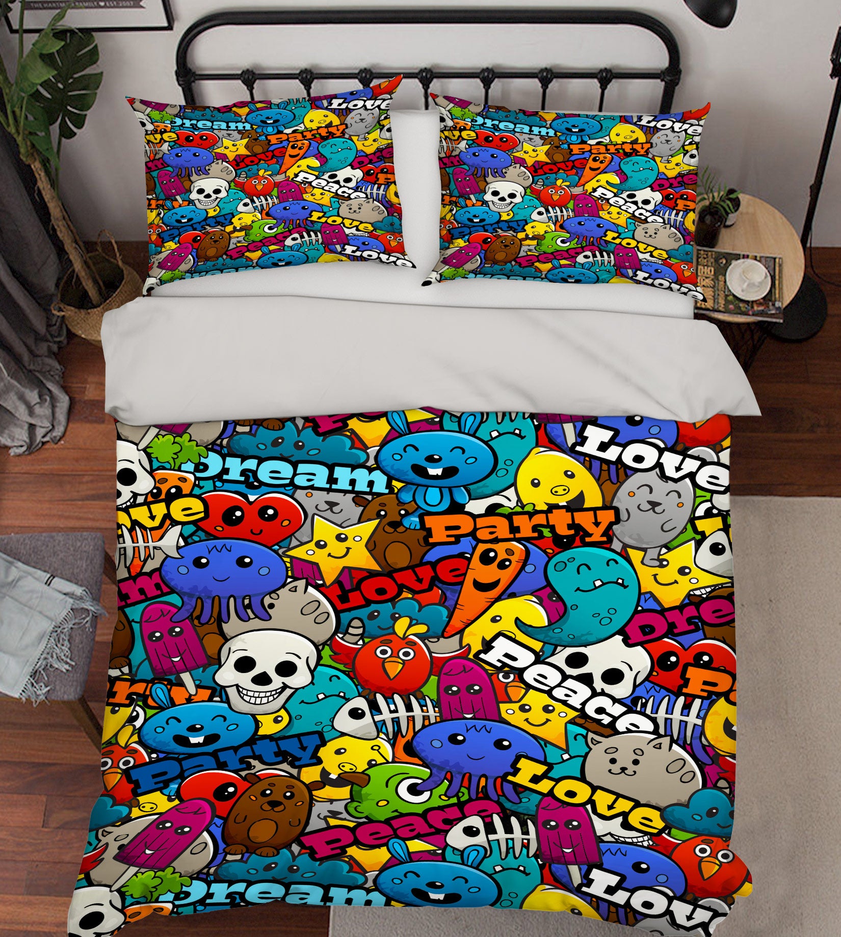 3D Colorful 60051 Bed Pillowcases Quilt