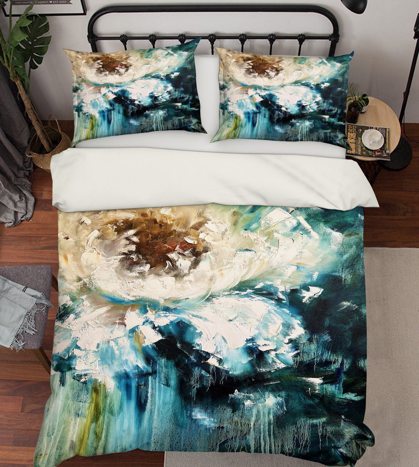 3D White Flower 501 Skromova Marina Bedding Bed Pillowcases Quilt