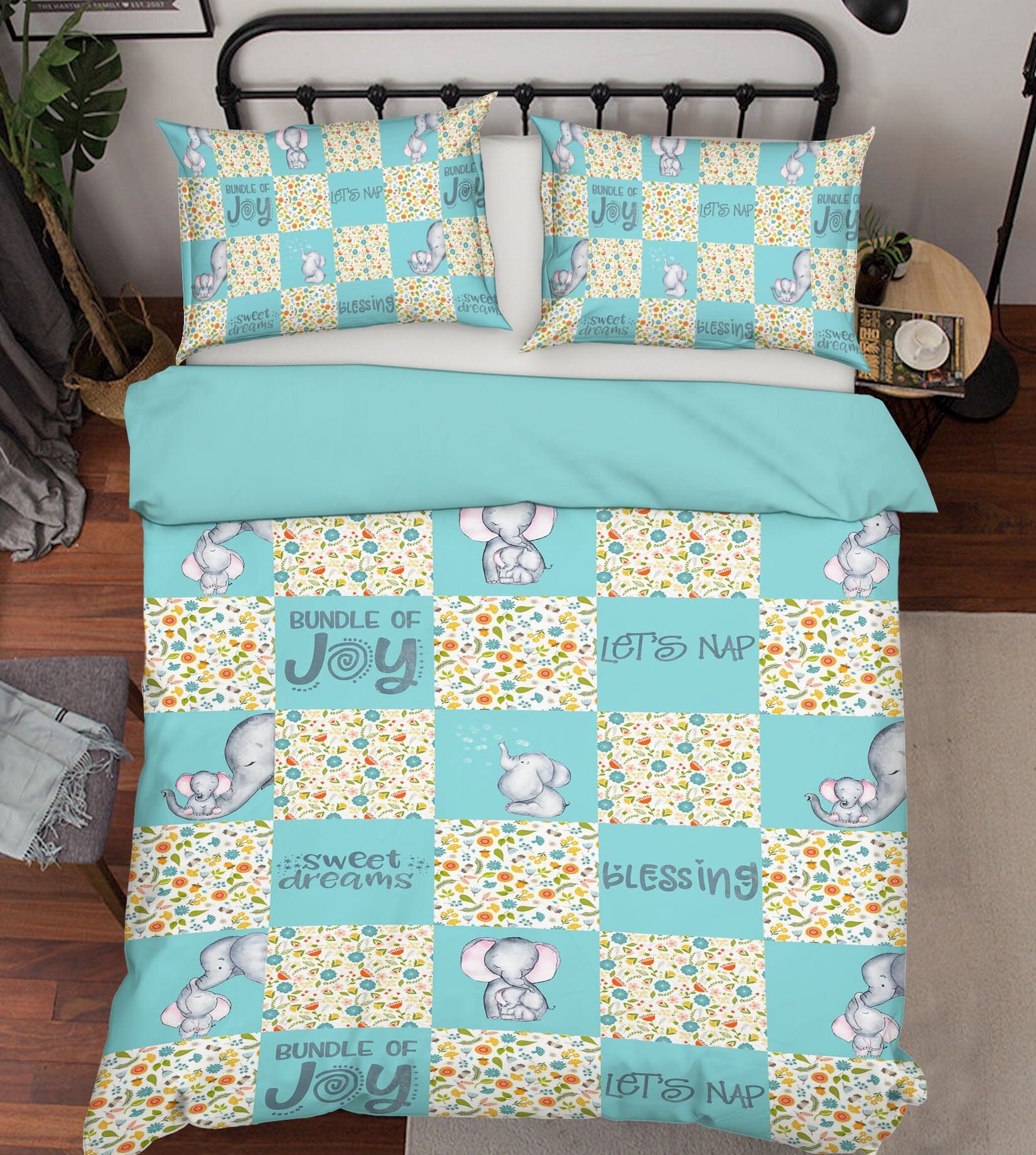 3D Elephant Flower 238 Uta Naumann Bedding Bed Pillowcases Quilt Quiet Covers AJ Creativity Home