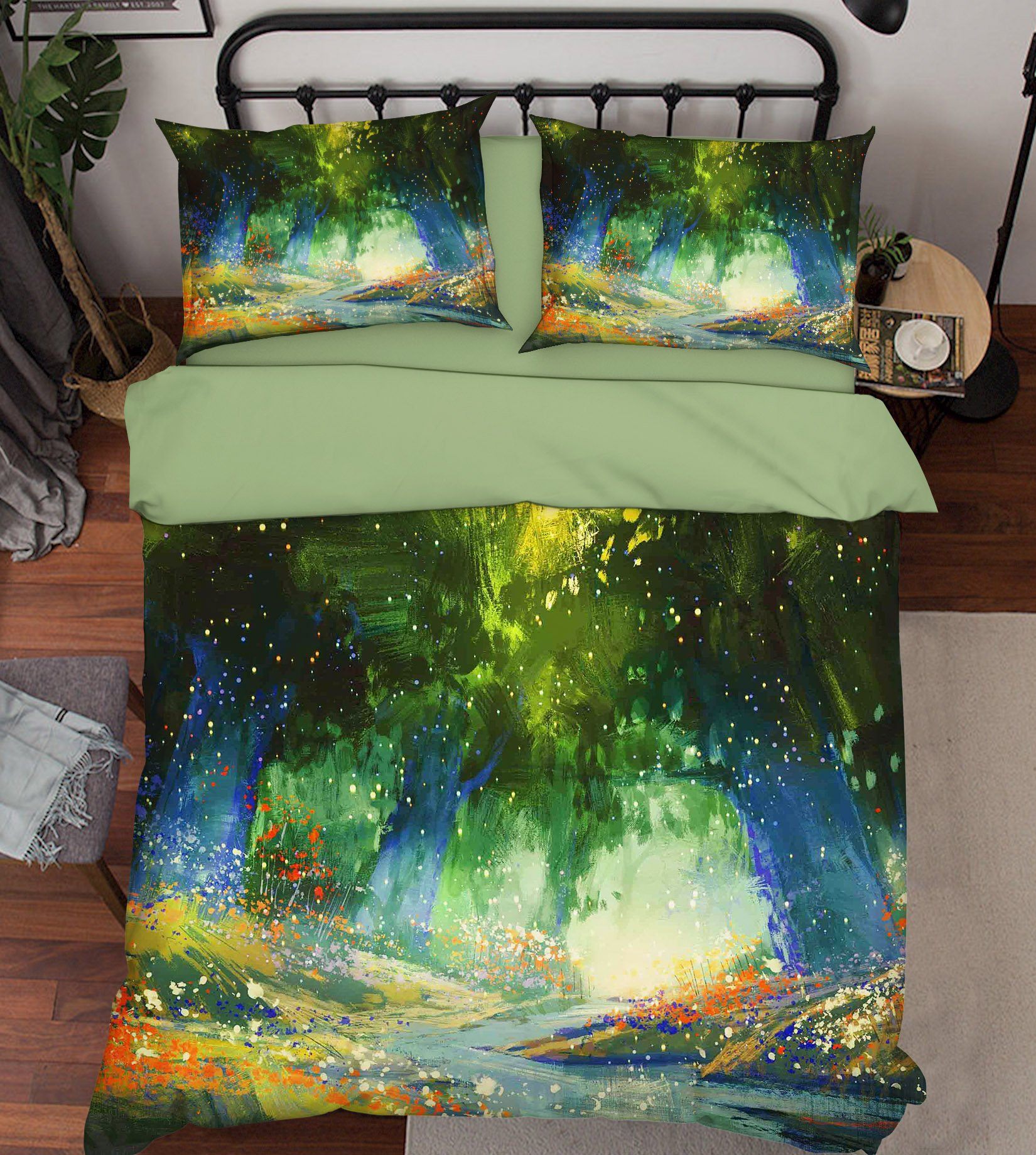 3D Oil Painting River Trees 201 Bed Pillowcases Quilt Wallpaper AJ Wallpaper