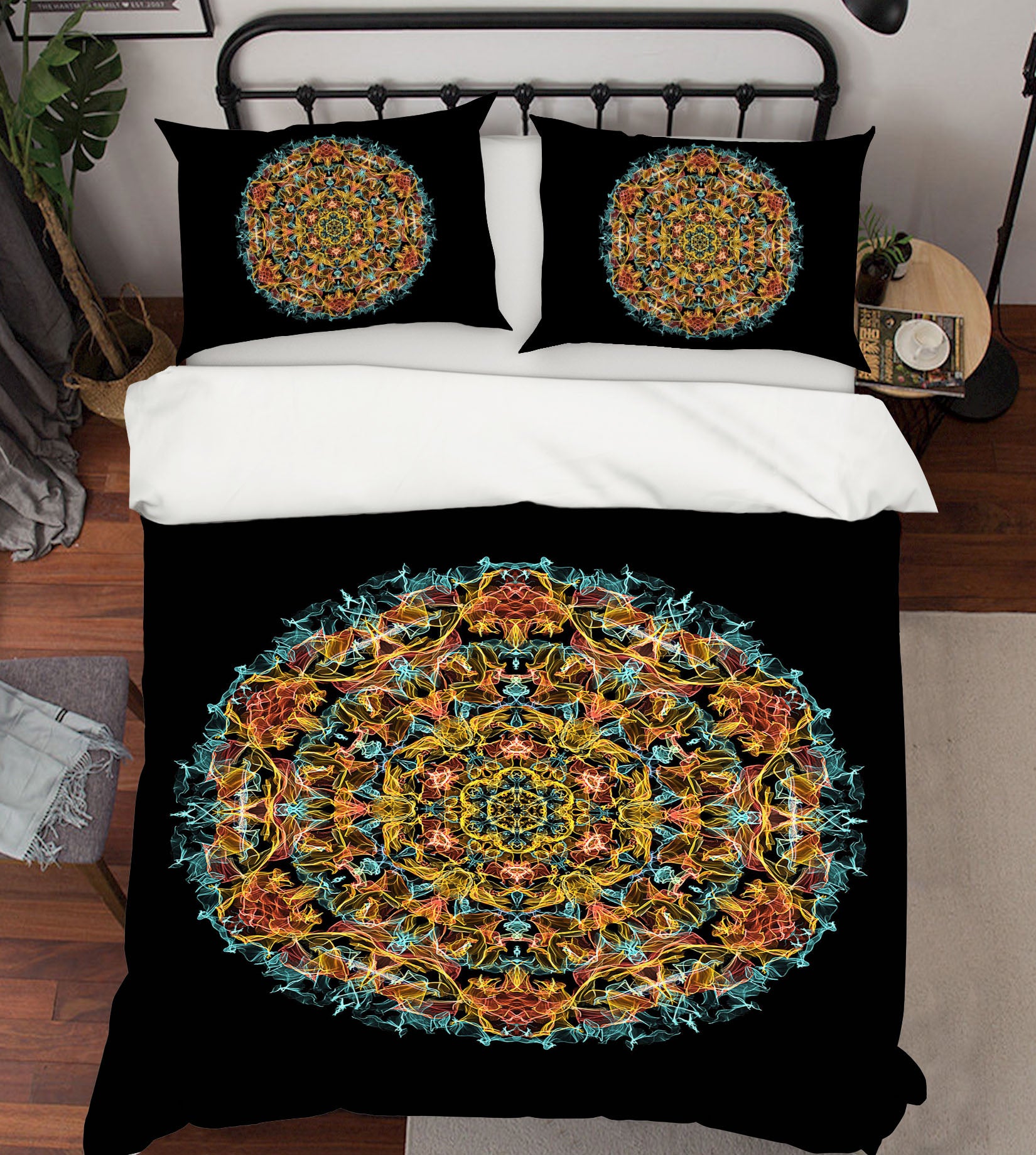 3D Round Pattern 59027 Bed Pillowcases Quilt