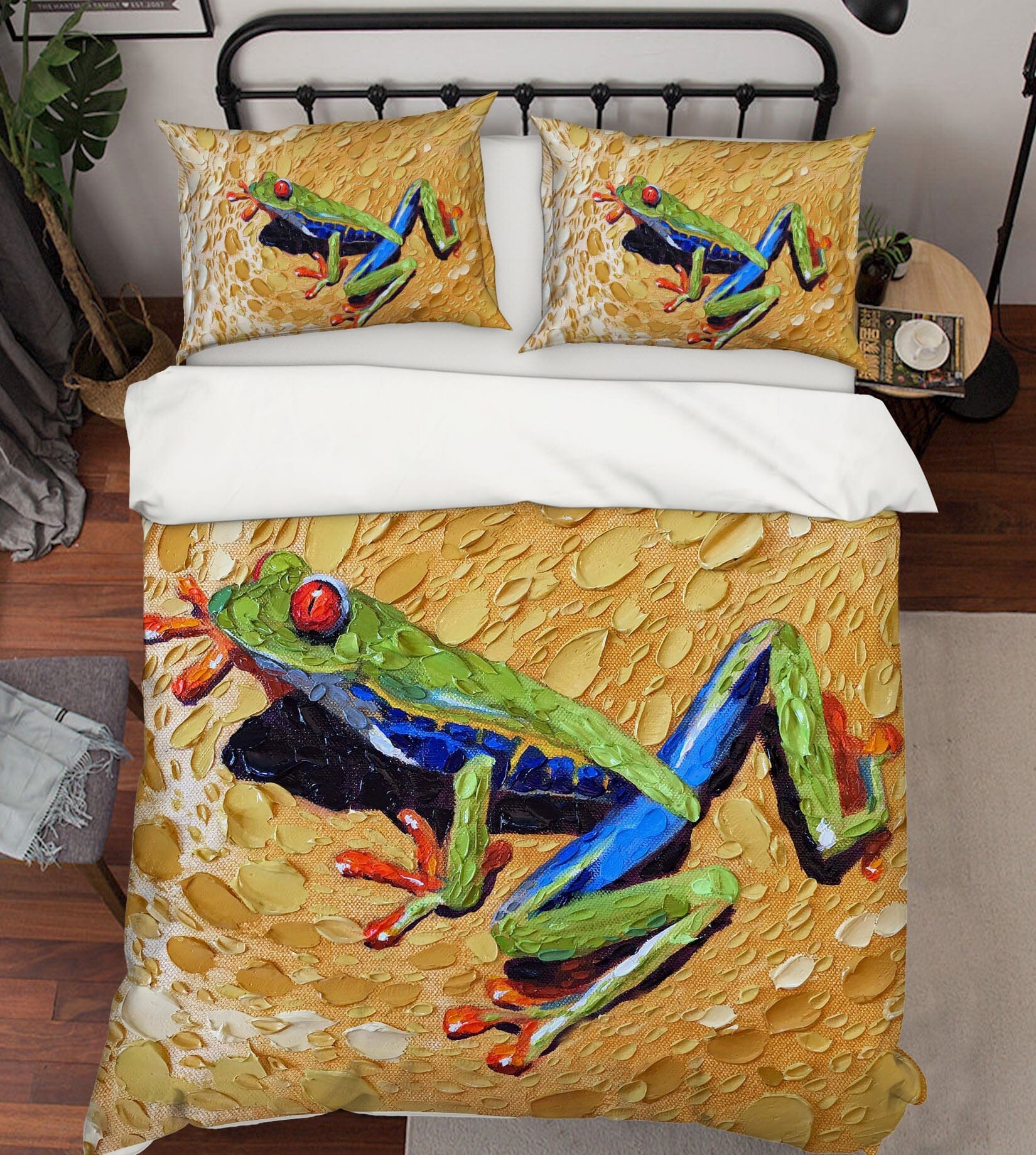 3D Toadly Awesome Frog 2129 Dena Tollefson bedding Bed Pillowcases Quilt Quiet Covers AJ Creativity Home