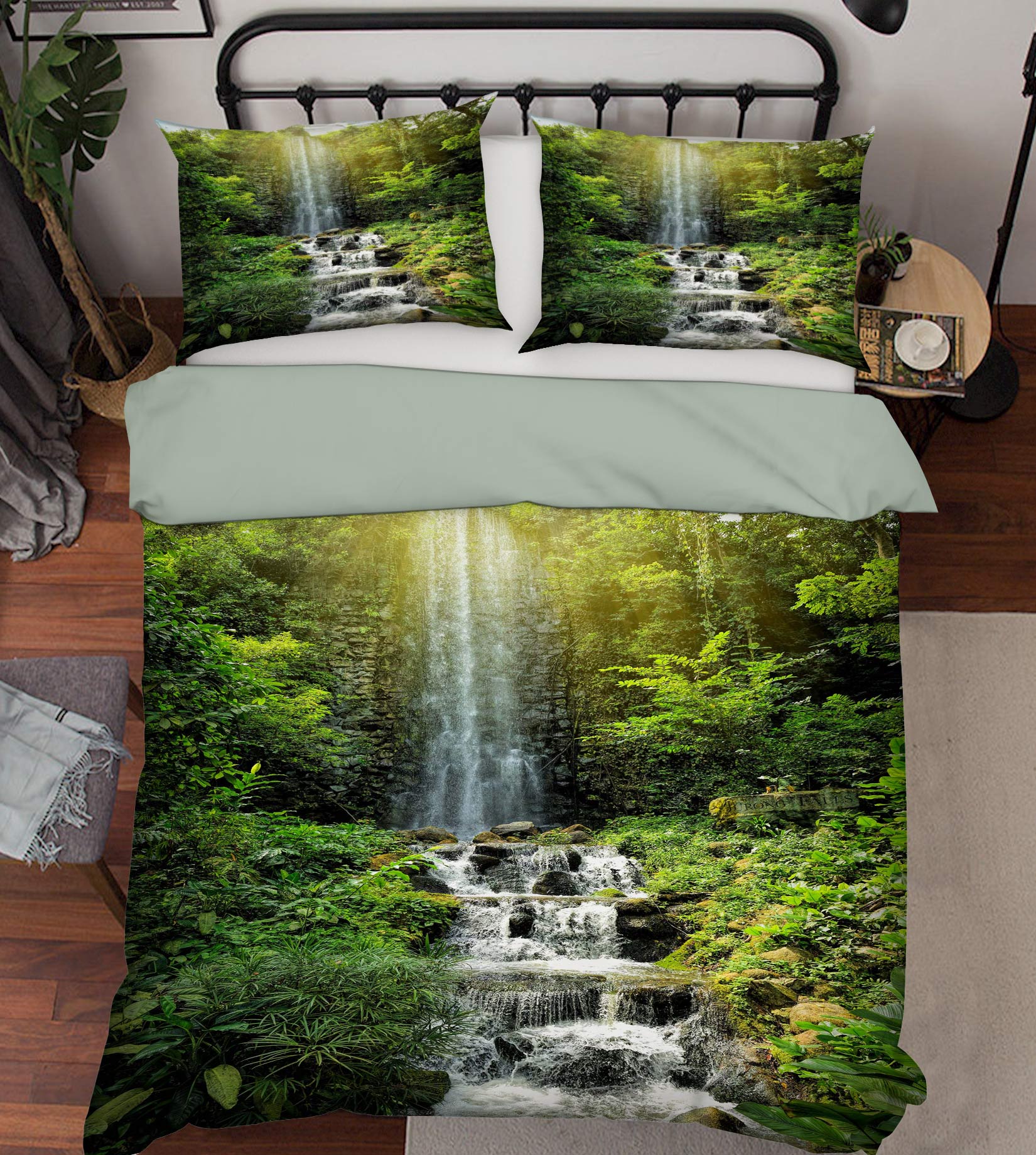 3D Waterfall Meadow 15145 Bed Pillowcases Quilt