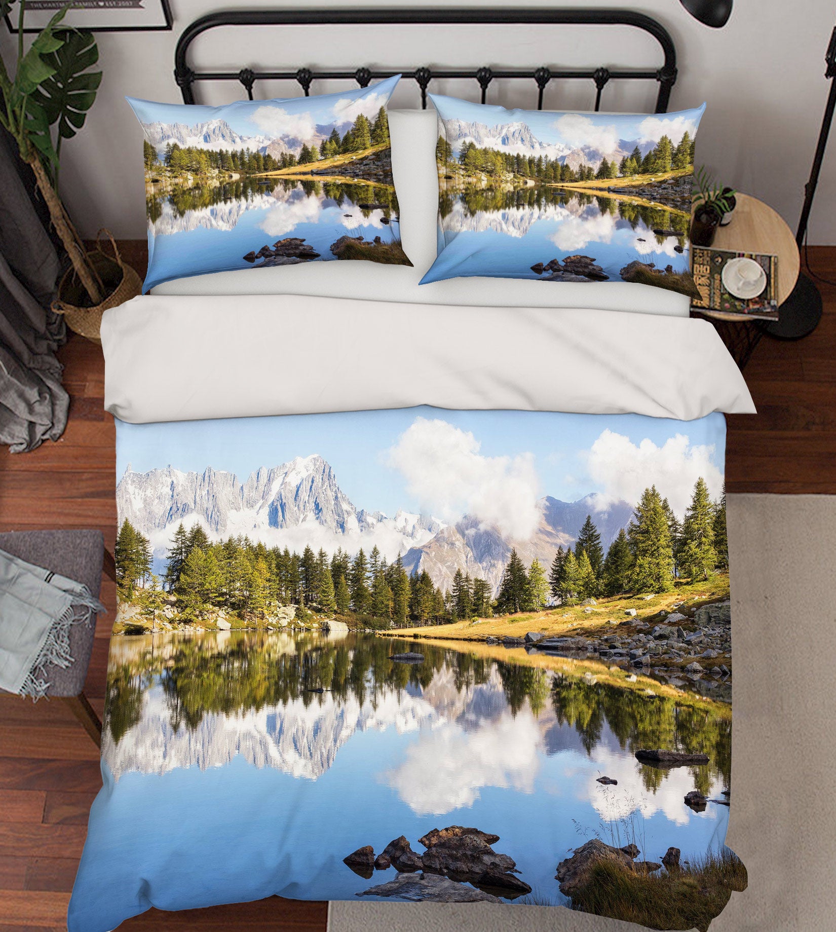 3D Woods Lake 59164 Bed Pillowcases Quilt
