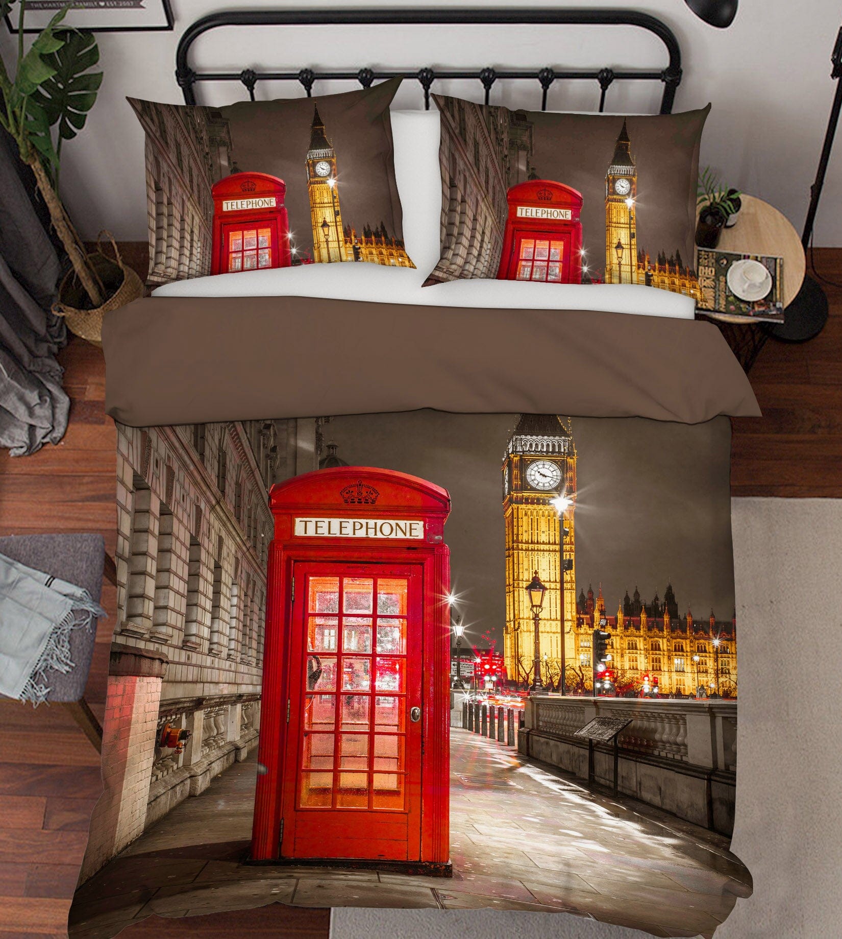 3D Telephone Box Building 1035 Assaf Frank Bedding Bed Pillowcases Quilt Quiet Covers AJ Creativity Home