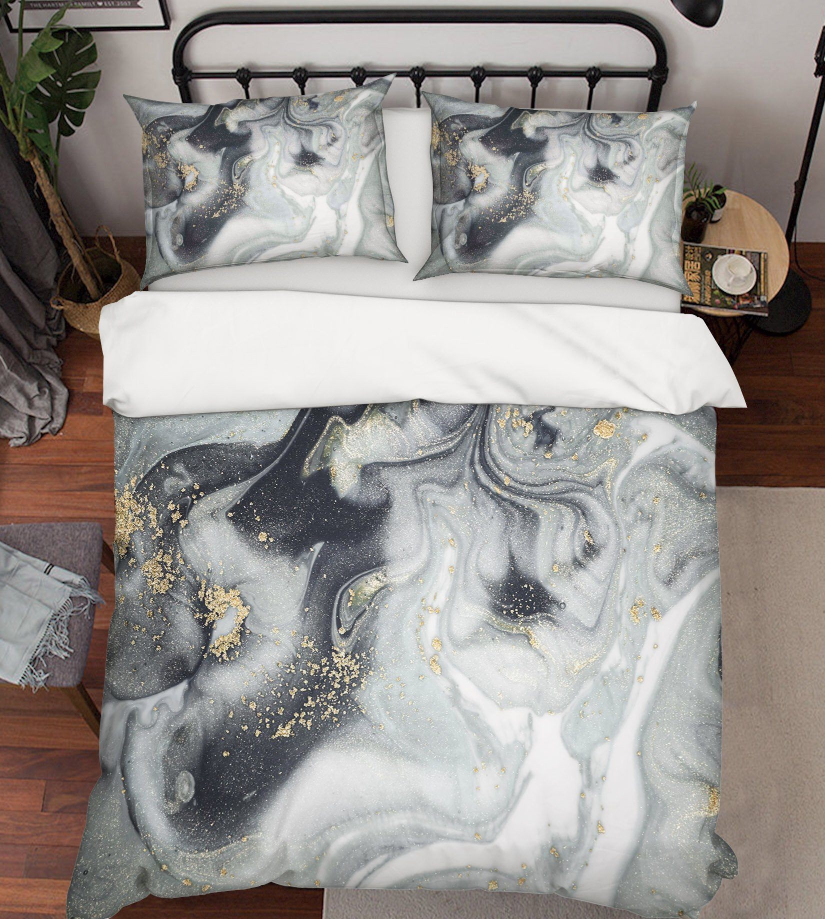3D Turbulence Grey Sand 059 Bed Pillowcases Quilt Wallpaper AJ Wallpaper