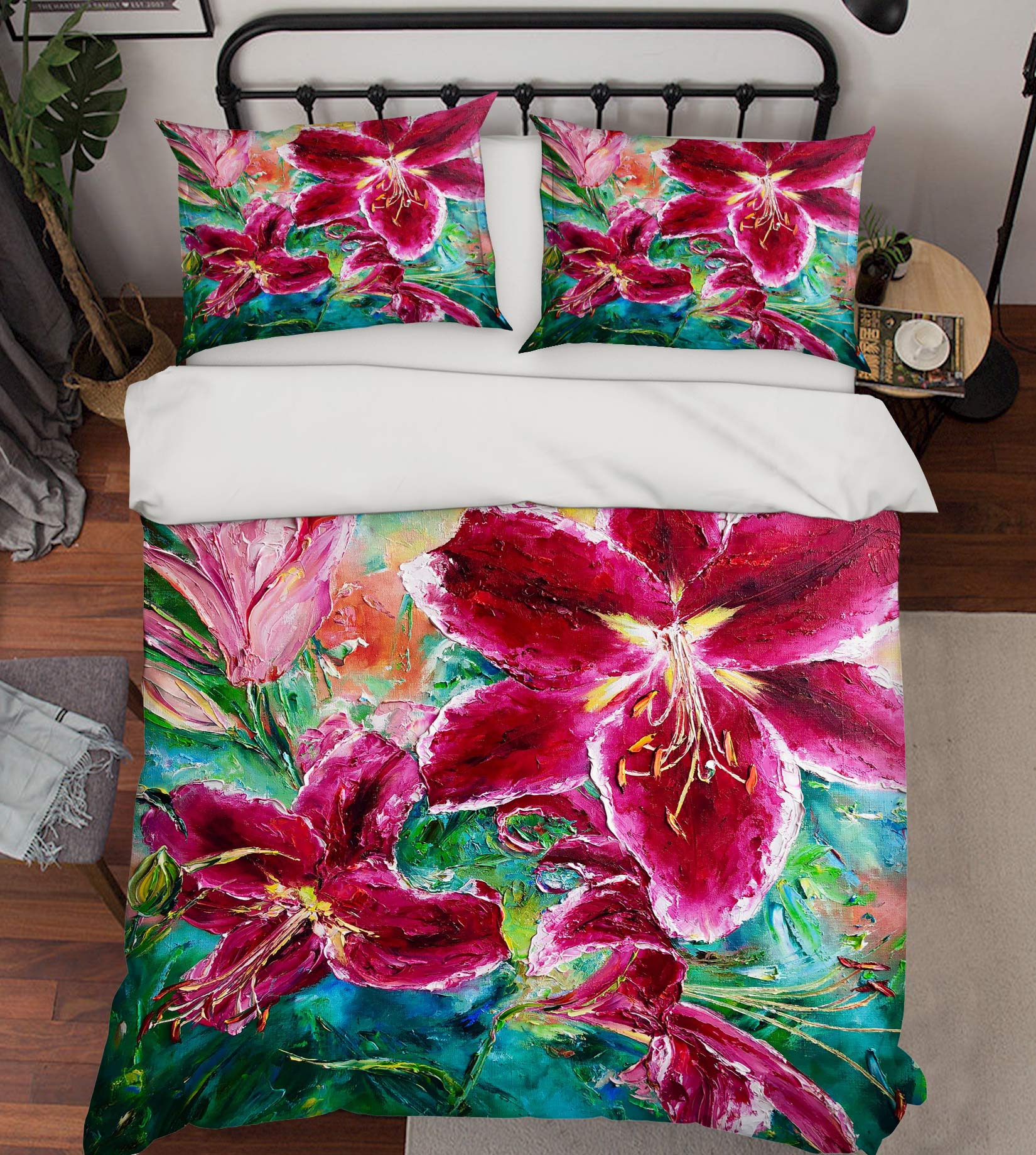 3D Rose Red Lily 497 Skromova Marina Bedding Bed Pillowcases Quilt