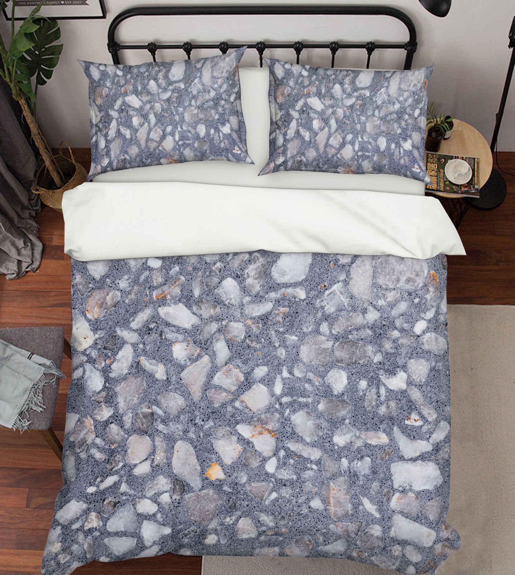3D Small Stone Texture 16071 Bed Pillowcases Quilt