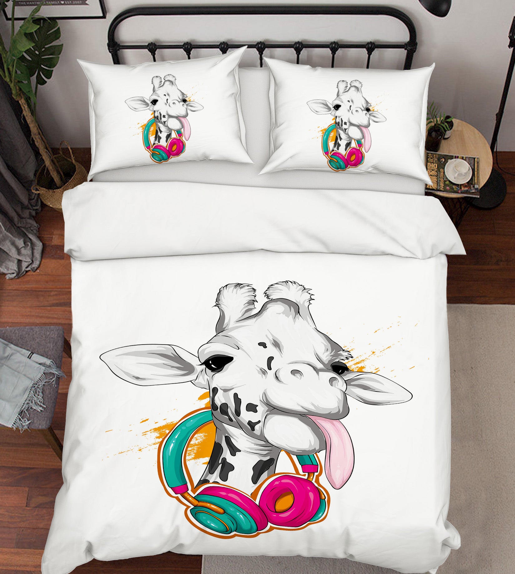 3D Giraffe Headset 63203 Bed Pillowcases Quilt