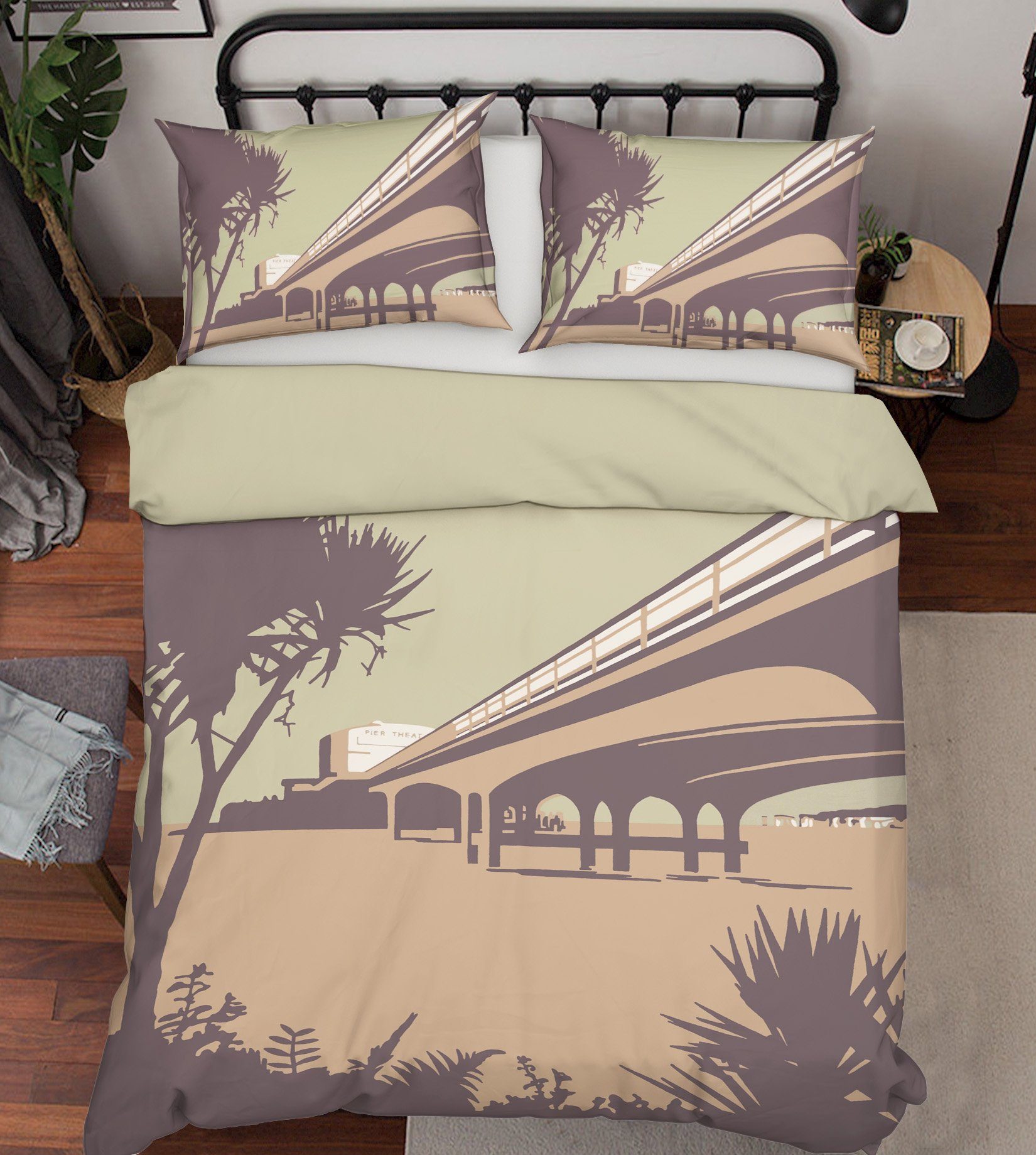 3D Bournemouth Pier Beaches 2005 Steve Read Bedding Bed Pillowcases Quilt Quiet Covers AJ Creativity Home