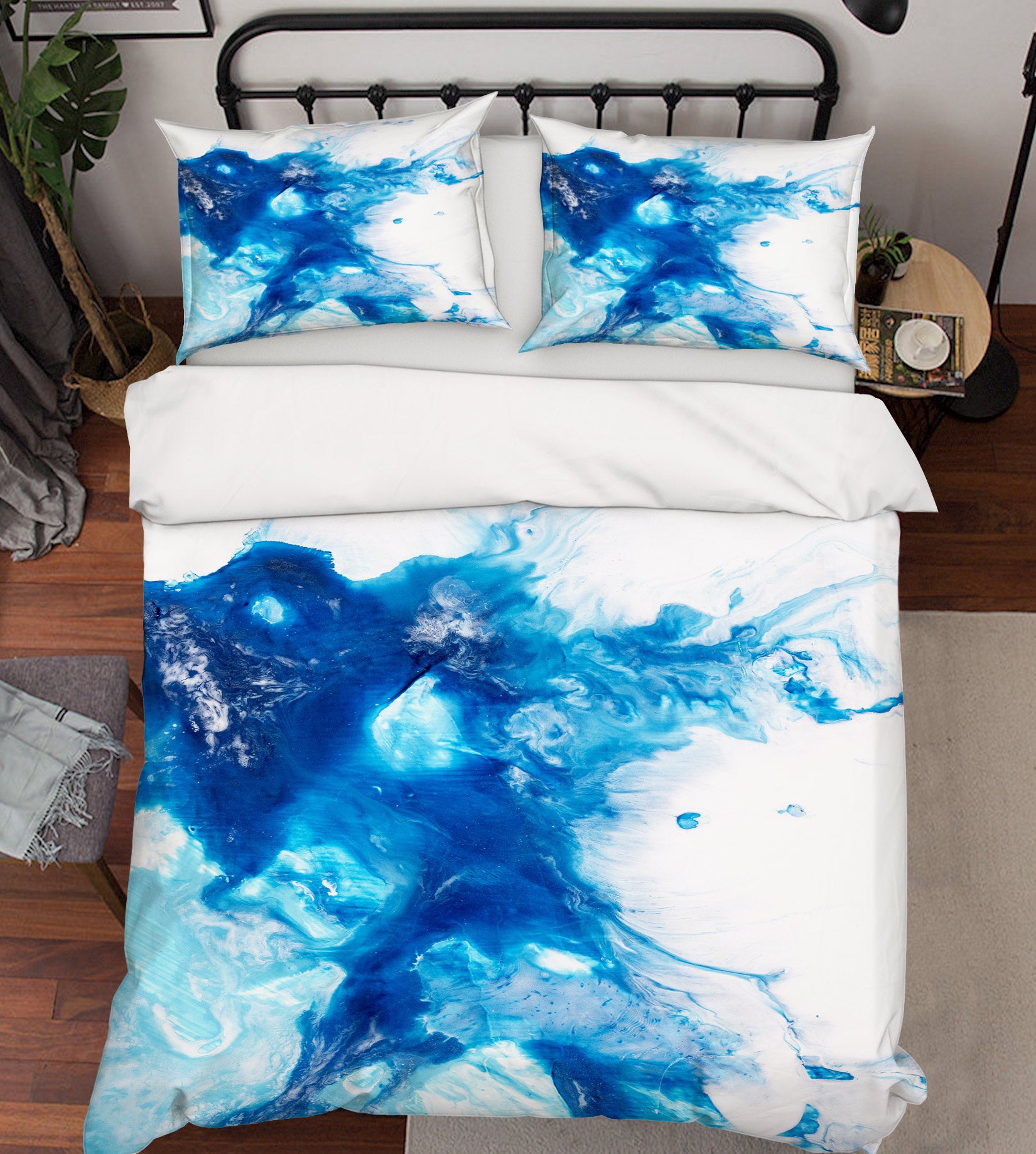 3D Blue Texture 16163 Bed Pillowcases Quilt