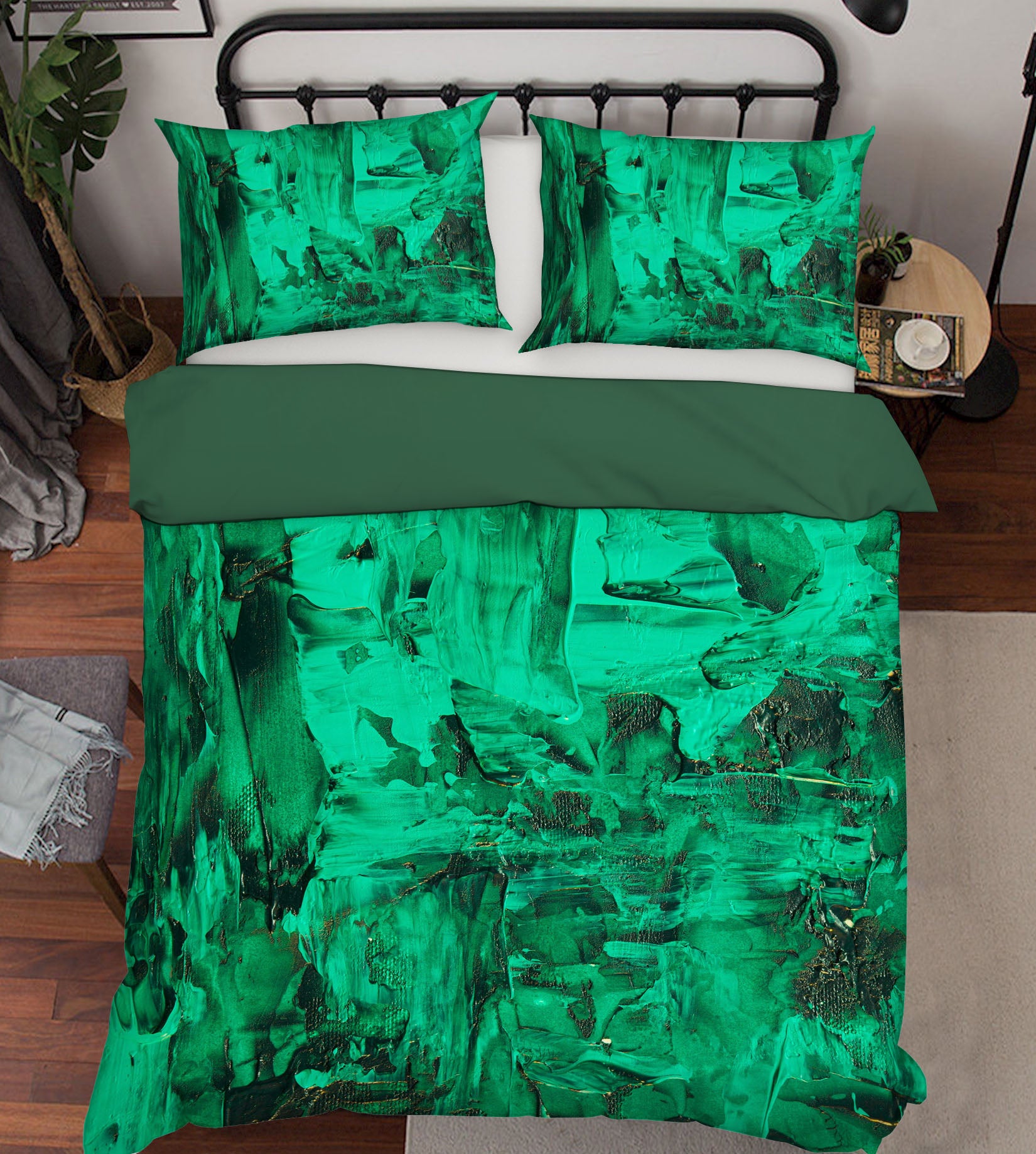 3D Green Pattern 16015 Bed Pillowcases Quilt