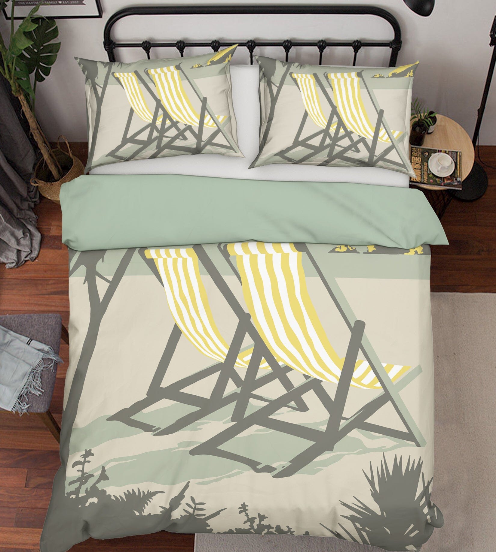 3D Polzeath Deckchairs 2041 Steve Read Bedding Bed Pillowcases Quilt Quiet Covers AJ Creativity Home