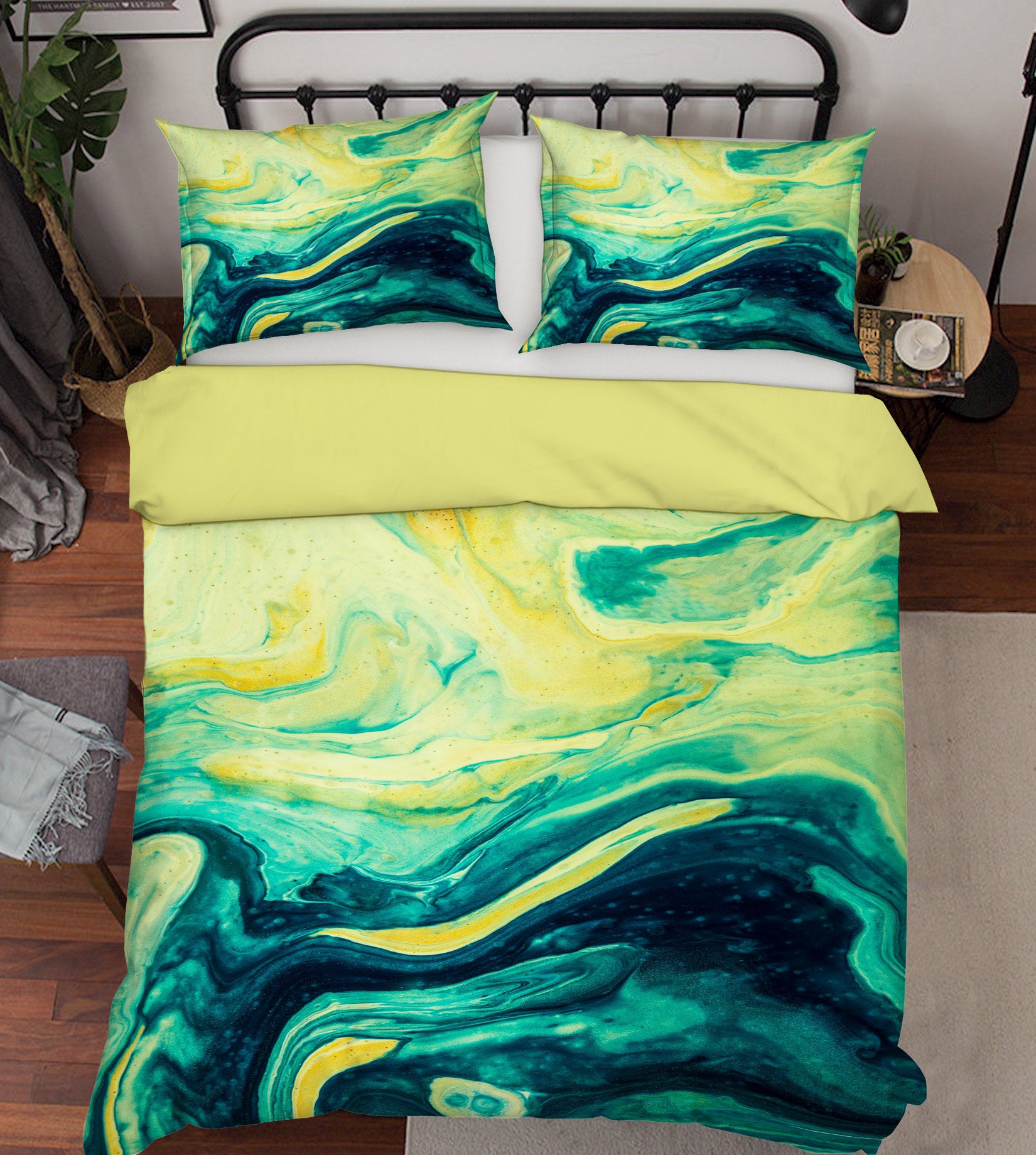 3D Green Texture 60065 Bed Pillowcases Quilt