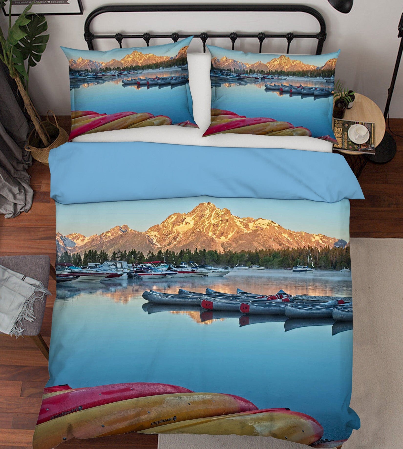 3D Waterside Mountain Peak 2132 Kathy Barefield Bedding Bed Pillowcases Quilt Quiet Covers AJ Creativity Home