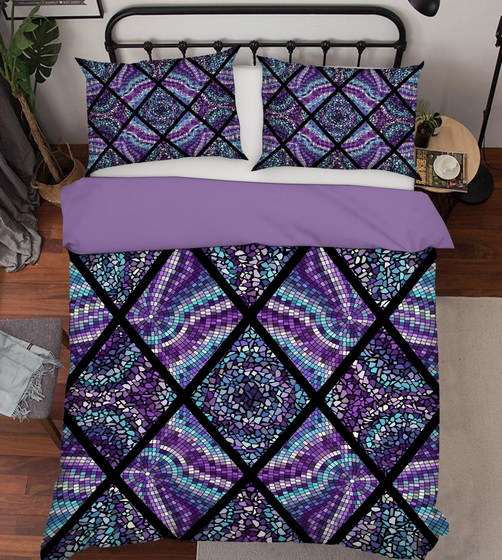 3D Purple Texture 14007 Bed Pillowcases Quilt