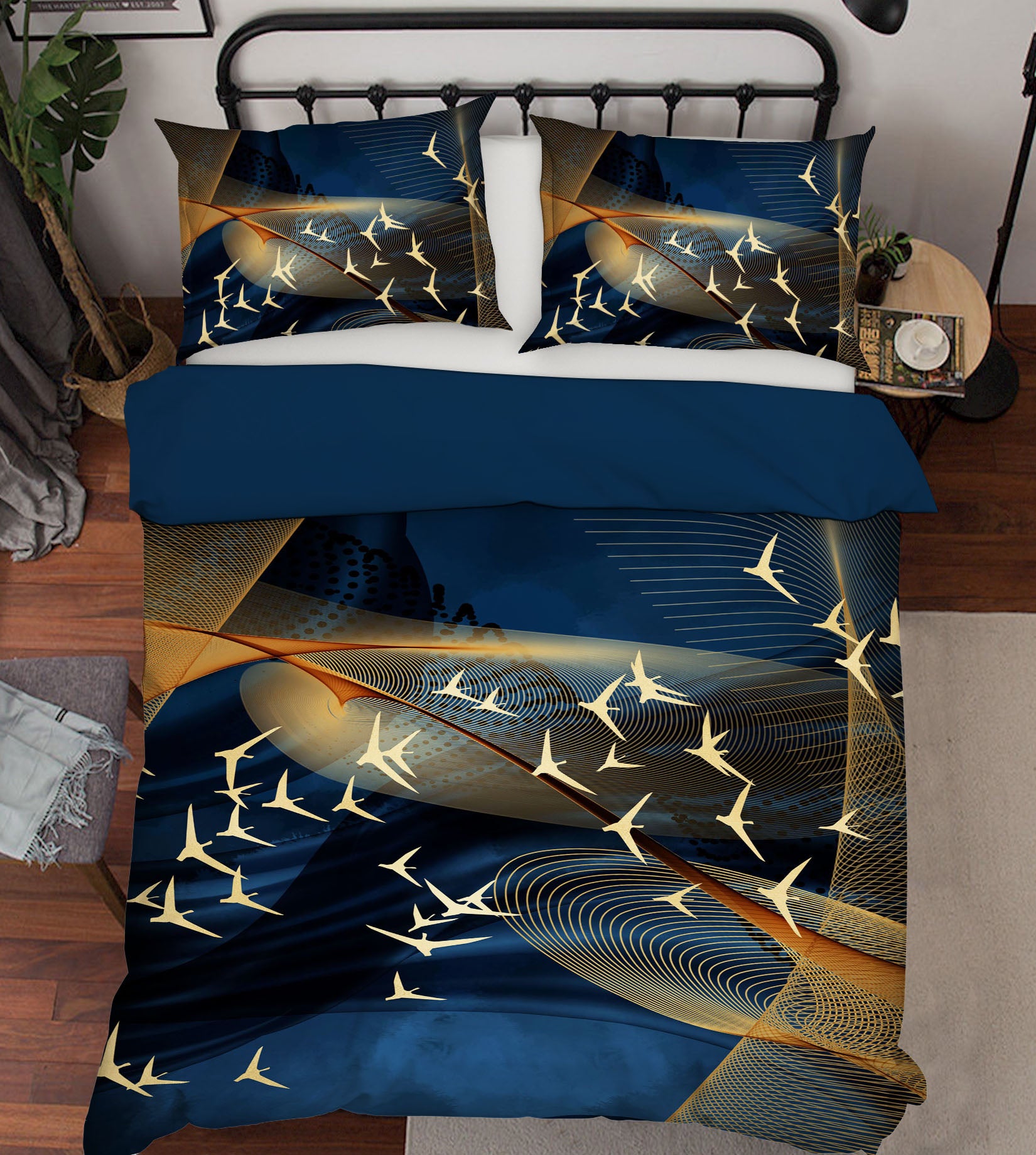 3D Flock Of Birds 15191 Bed Pillowcases Quilt