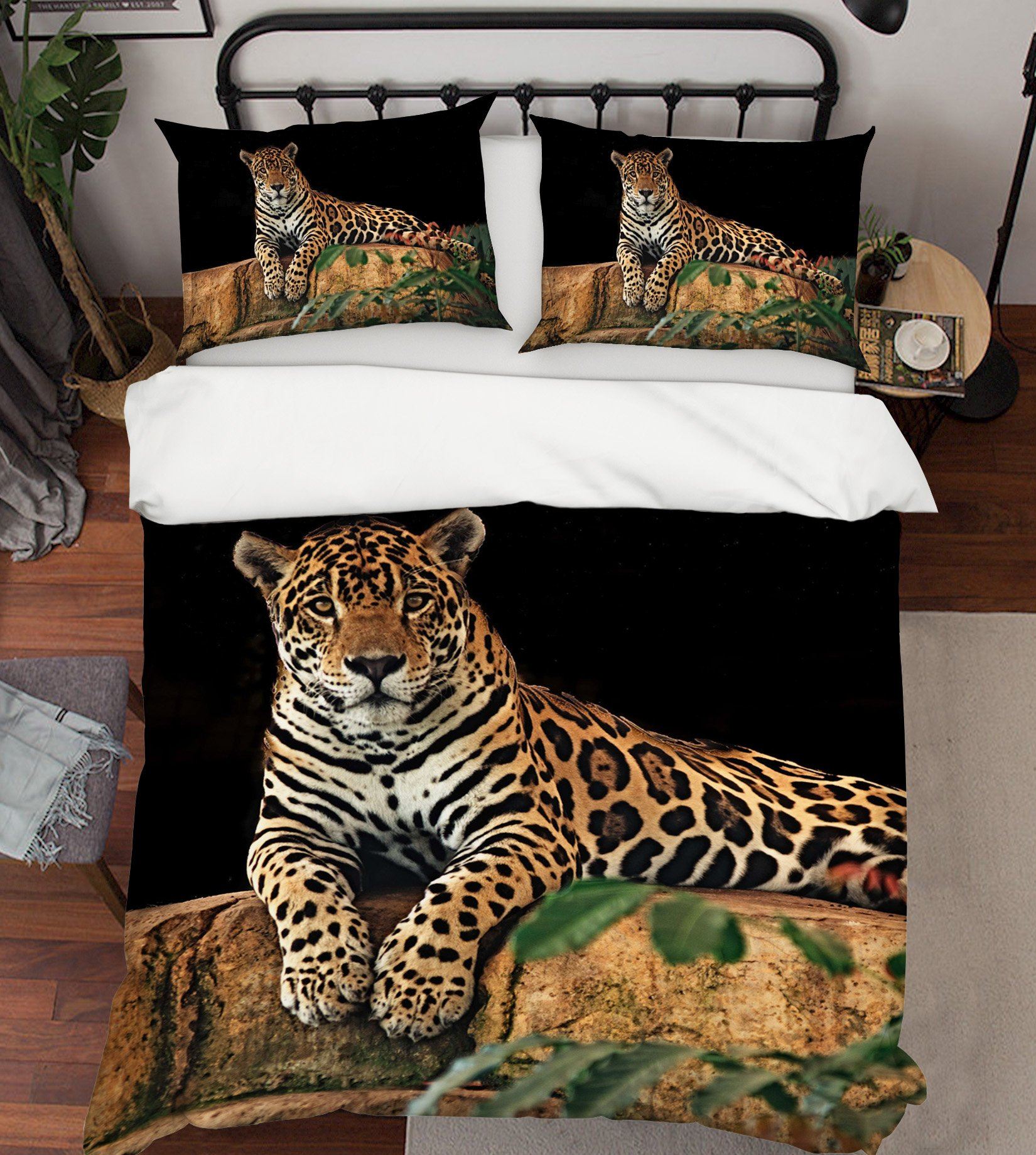 3D Tiger Squatting 1966 Bed Pillowcases Quilt Quiet Covers AJ Creativity Home