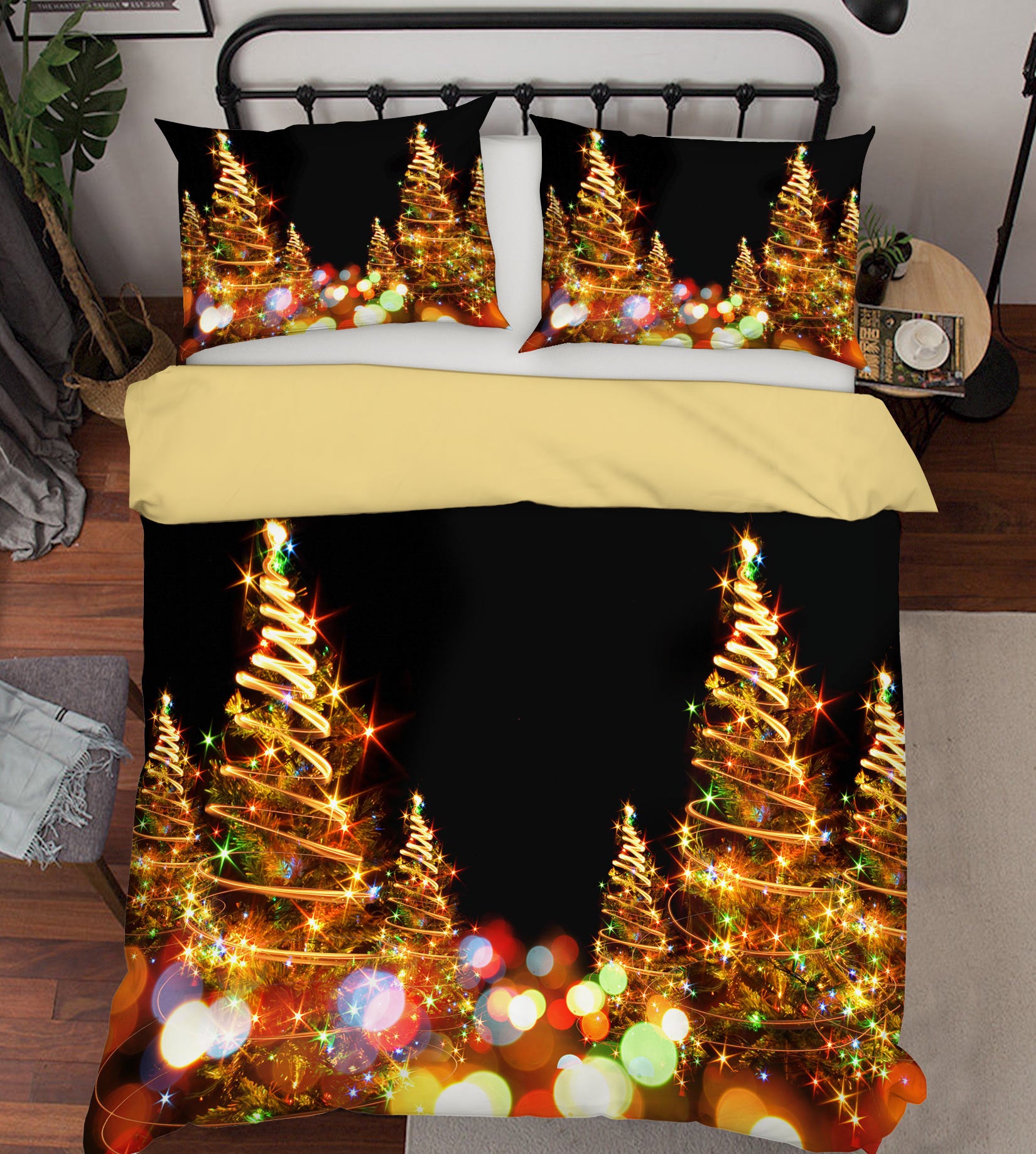 3D Tree Colored Lights 50007 Christmas Quilt Duvet Cover Xmas Bed Pillowcases