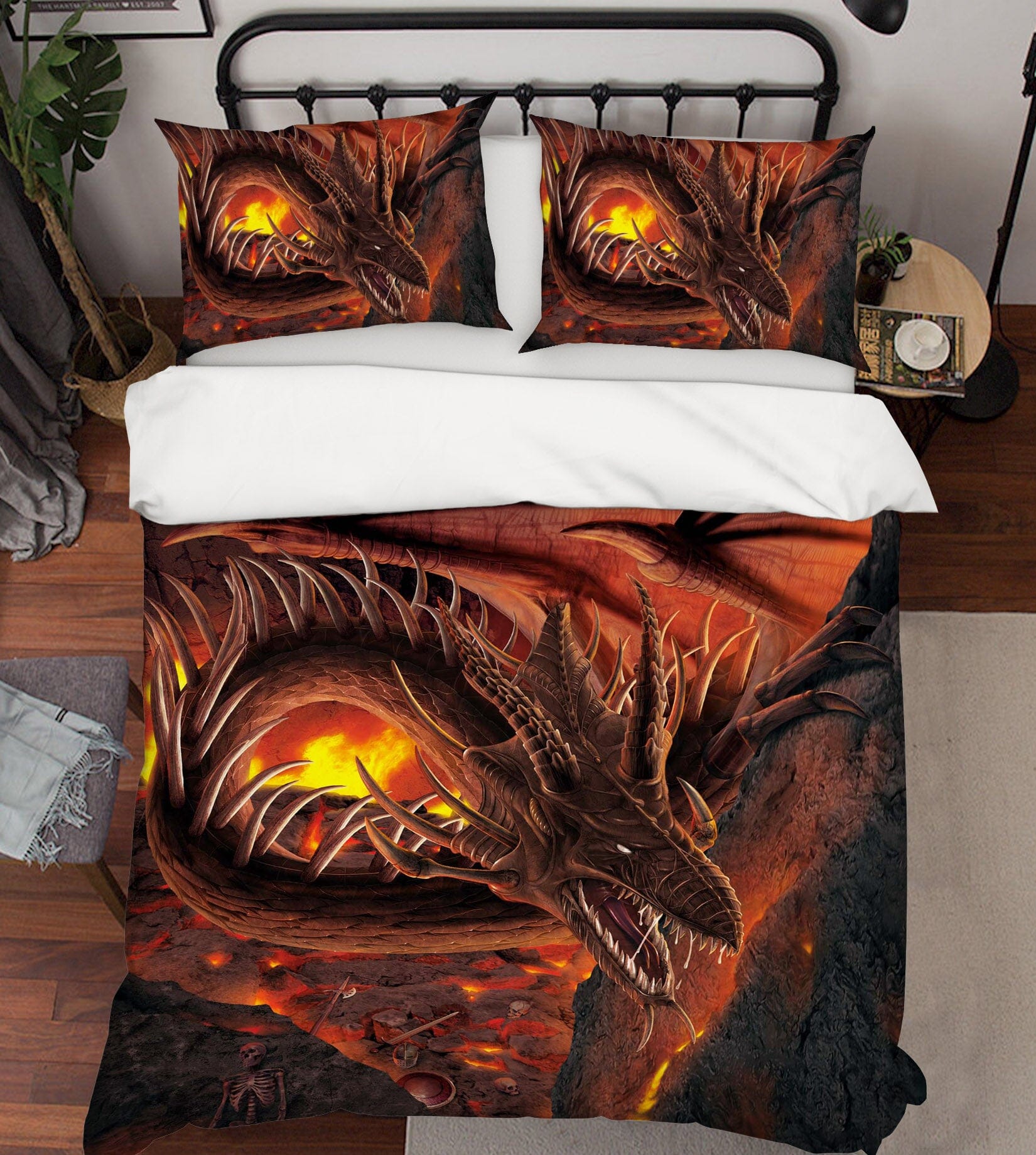 3D HellFire Dragon 050 Bed Pillowcases Quilt Exclusive Designer Vincent Quiet Covers AJ Creativity Home