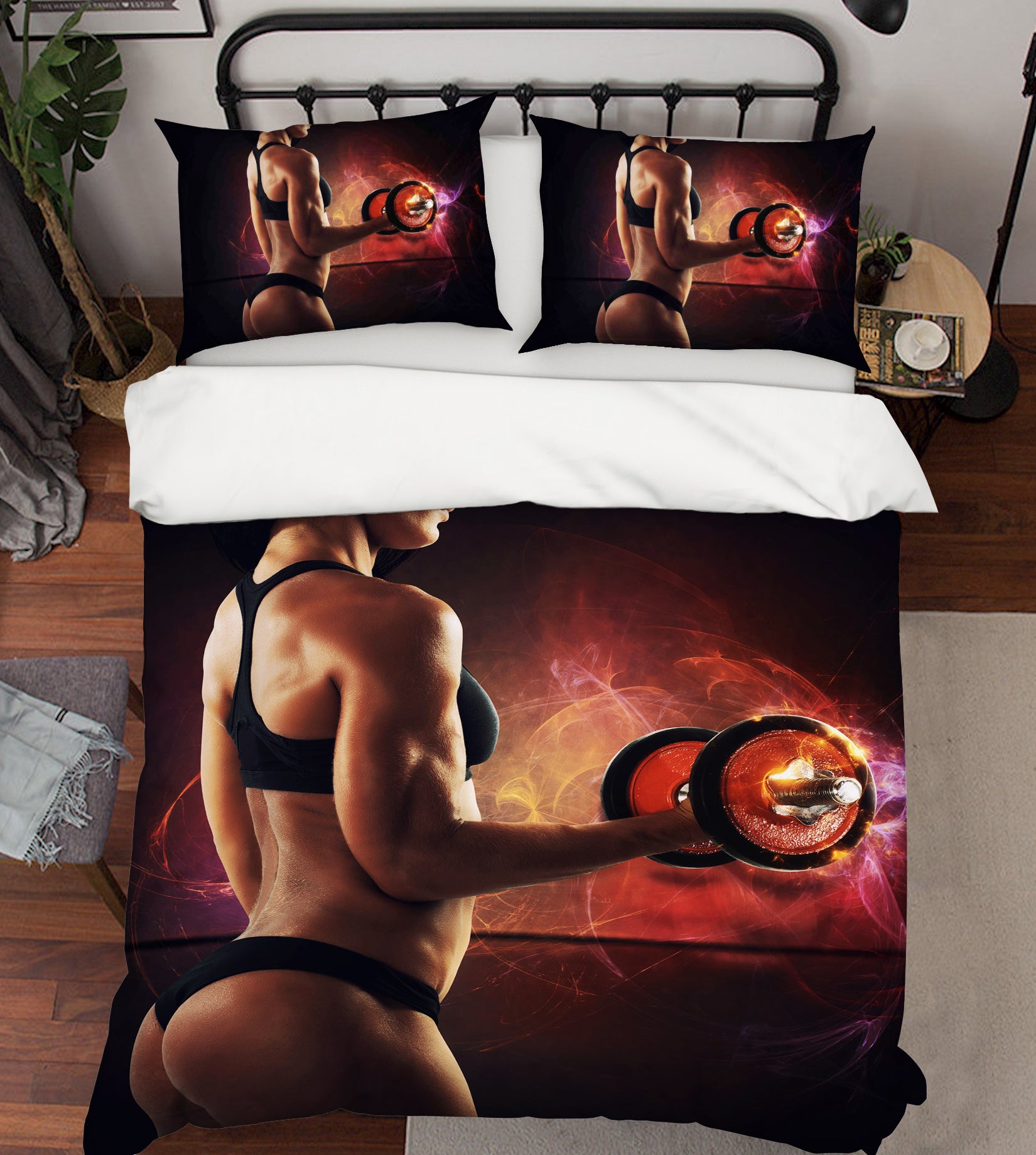 3D Lift Dumbbells 14119 Bed Pillowcases Quilt