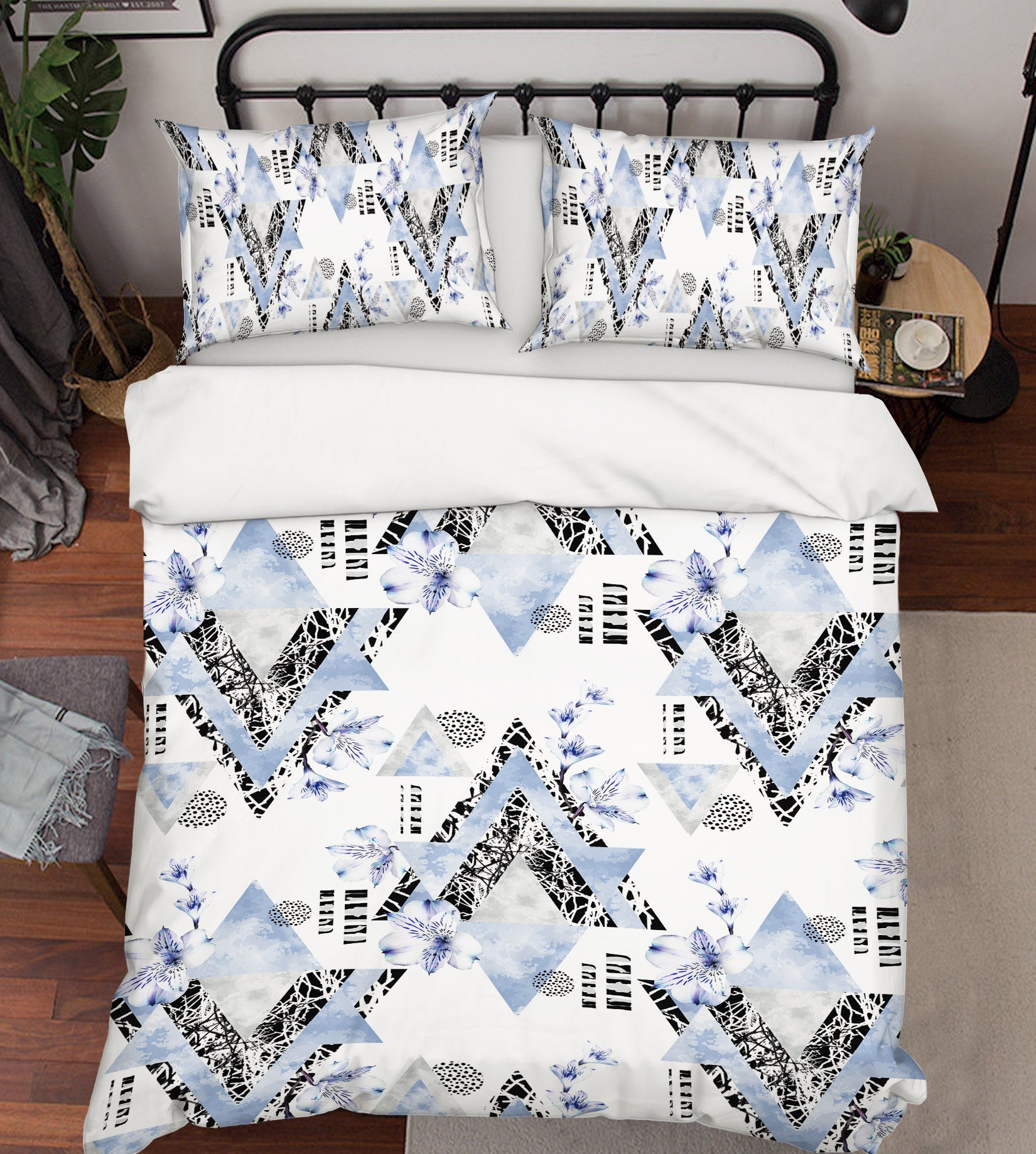 3D Triangle Pattern 15084 Bed Pillowcases Quilt