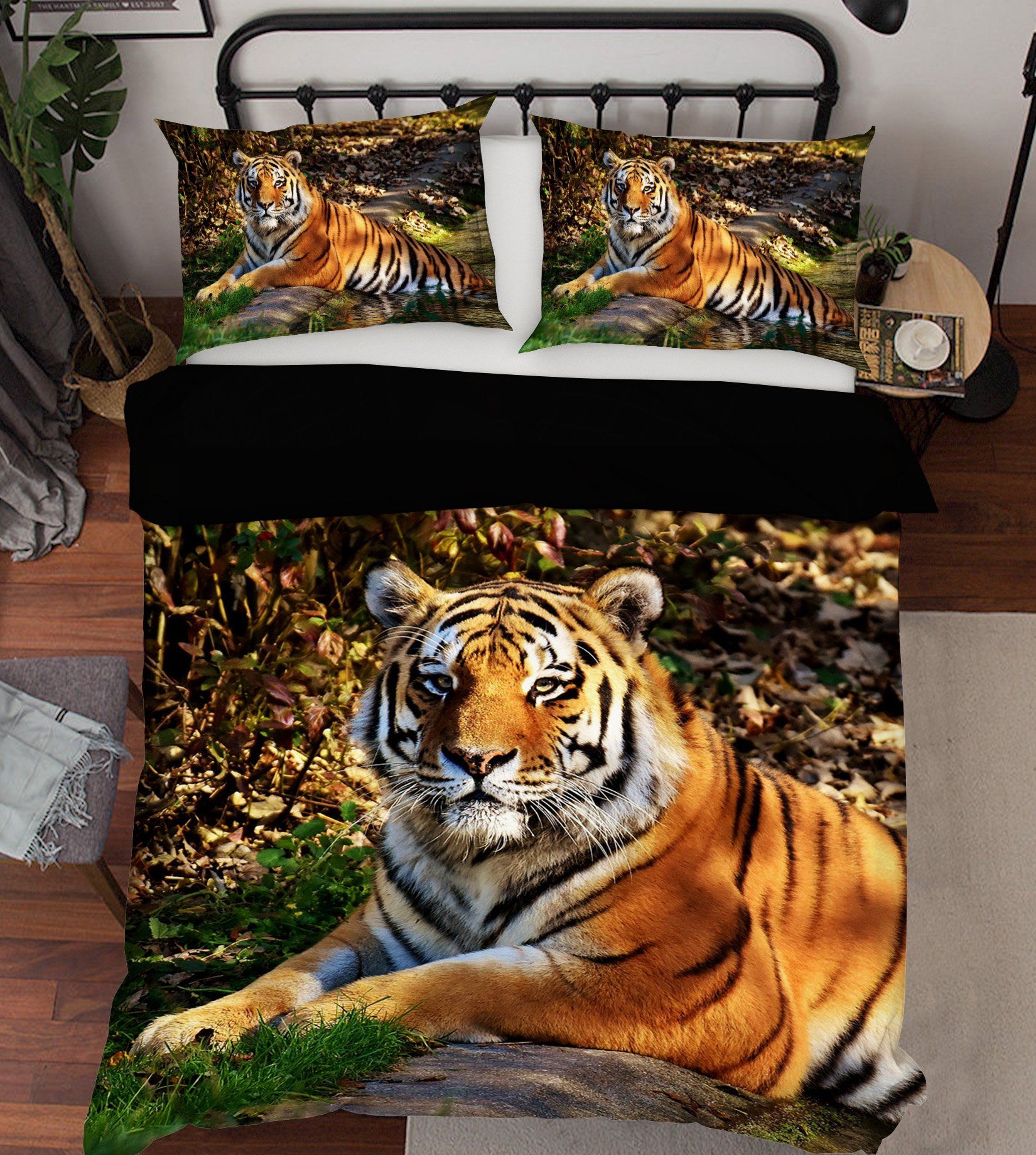 3D Forest Tiger 2006 Bed Pillowcases Quilt Quiet Covers AJ Creativity Home