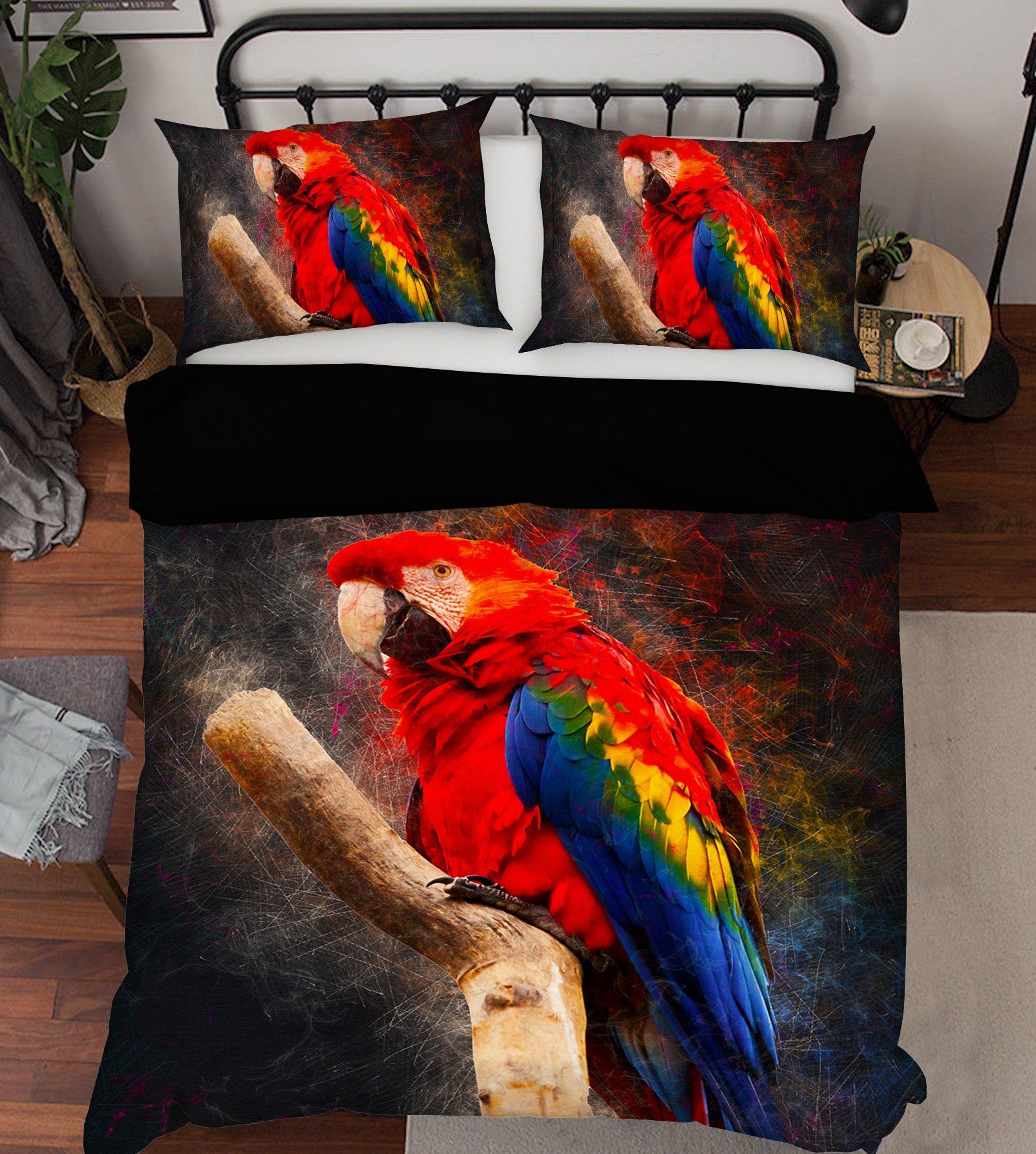 3D Colorful Parrot 1919 Bed Pillowcases Quilt Quiet Covers AJ Creativity Home