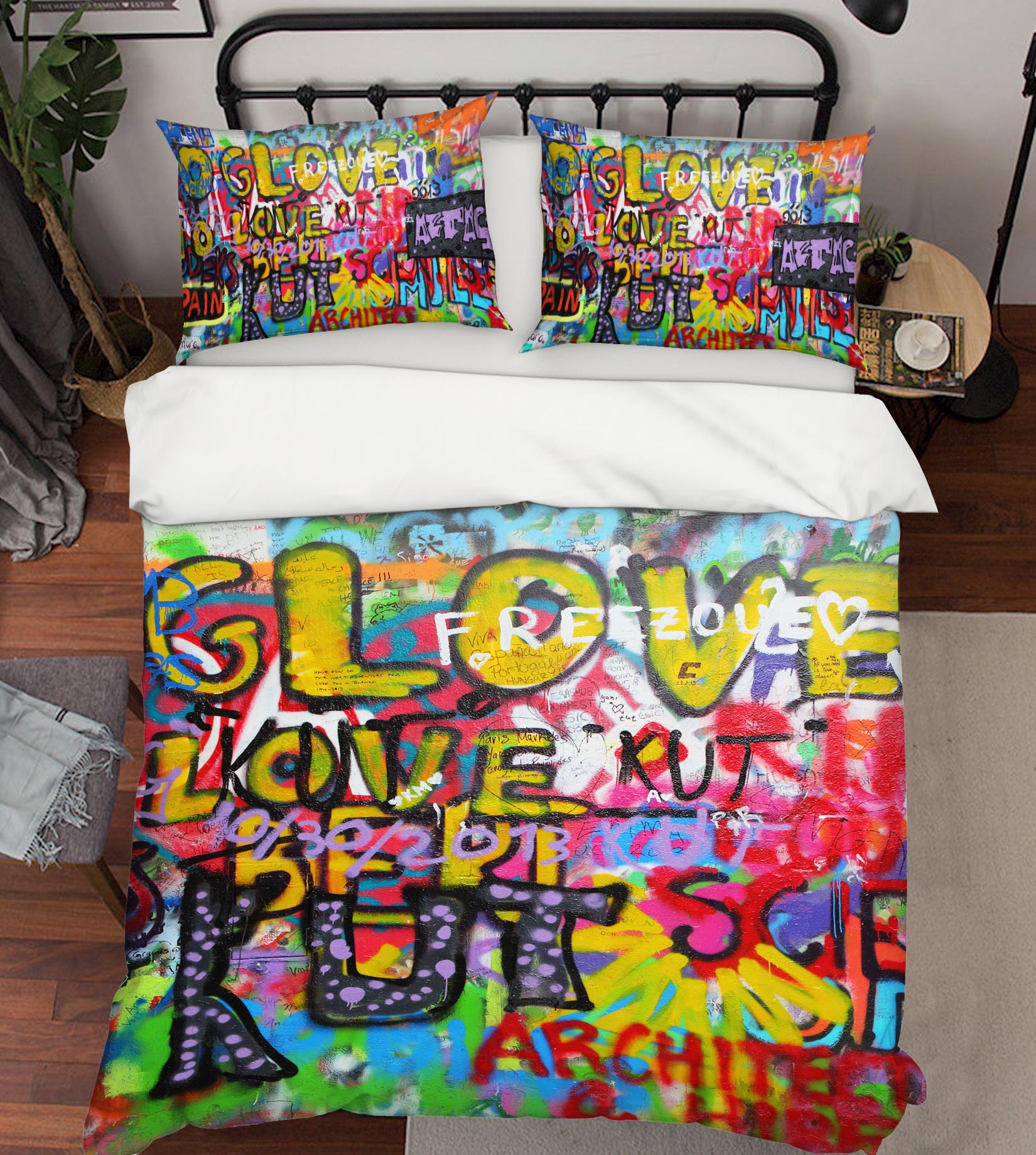 3D Colorful English Letters 14134 Bed Pillowcases Quilt