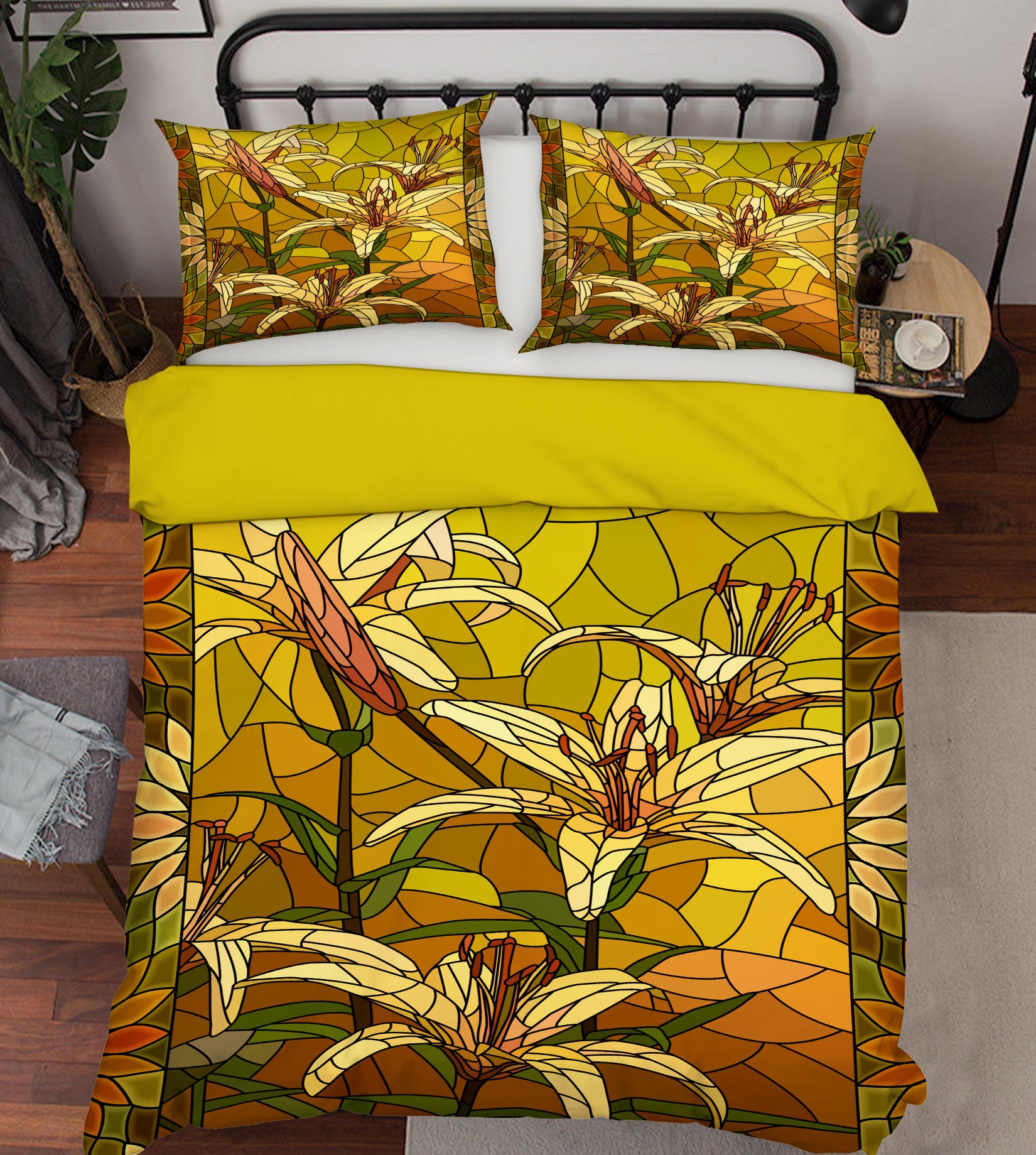 3D Yellow Flowers 14032 Bed Pillowcases Quilt