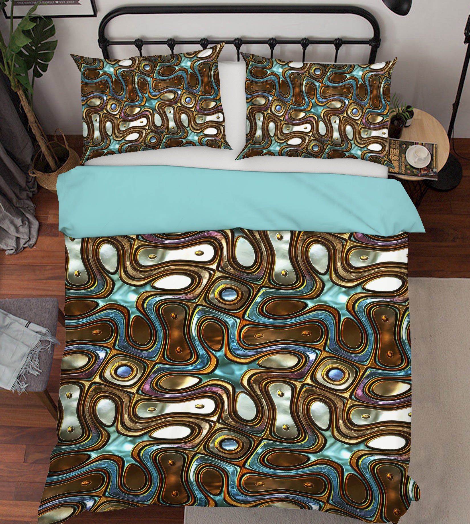 3D Grain Pattern 14087 Bed Pillowcases Quilt