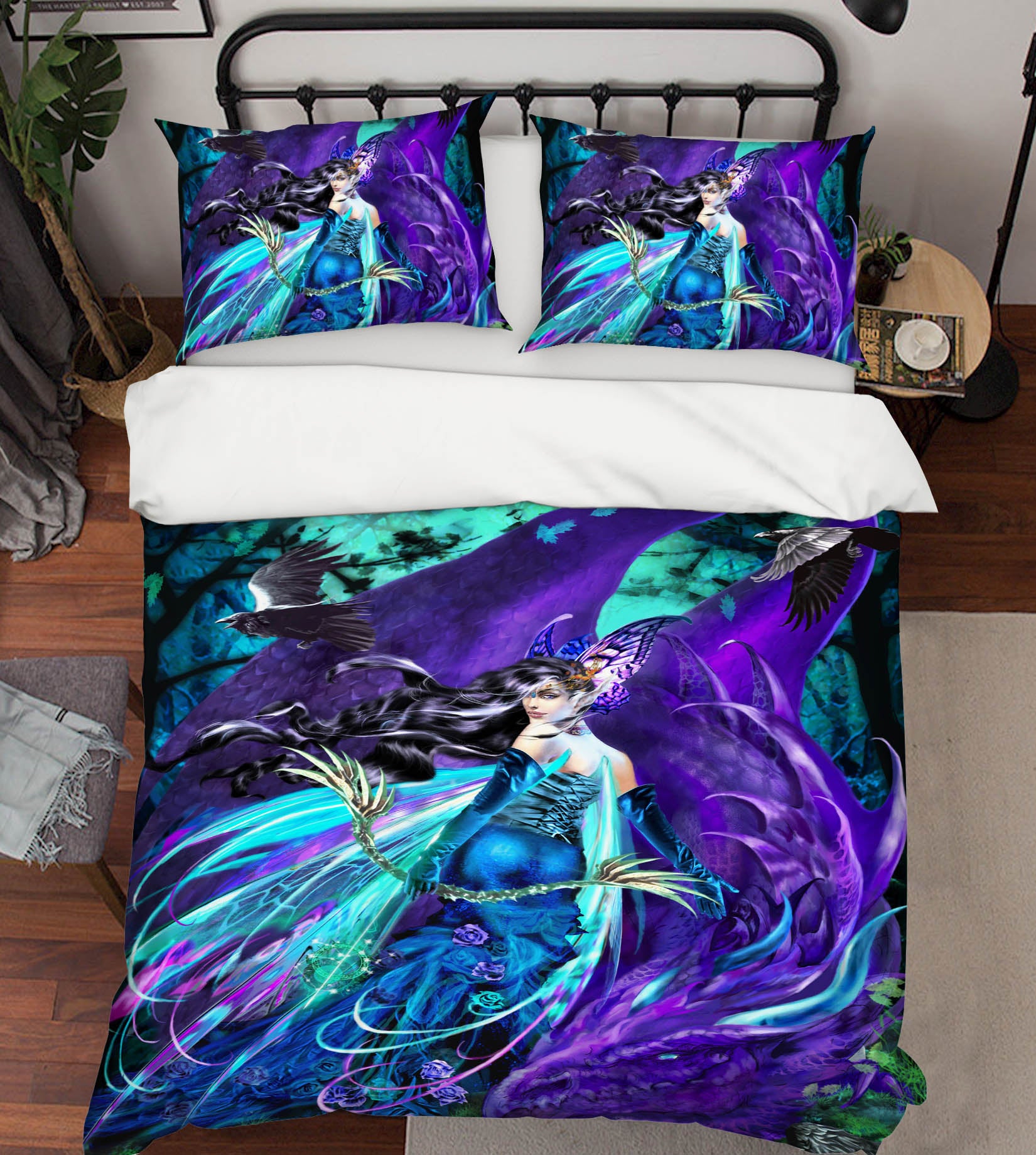 3D Purple Dragon Girl 8337 Ruth Thompson Bedding Bed Pillowcases Quilt Cover Duvet Cover