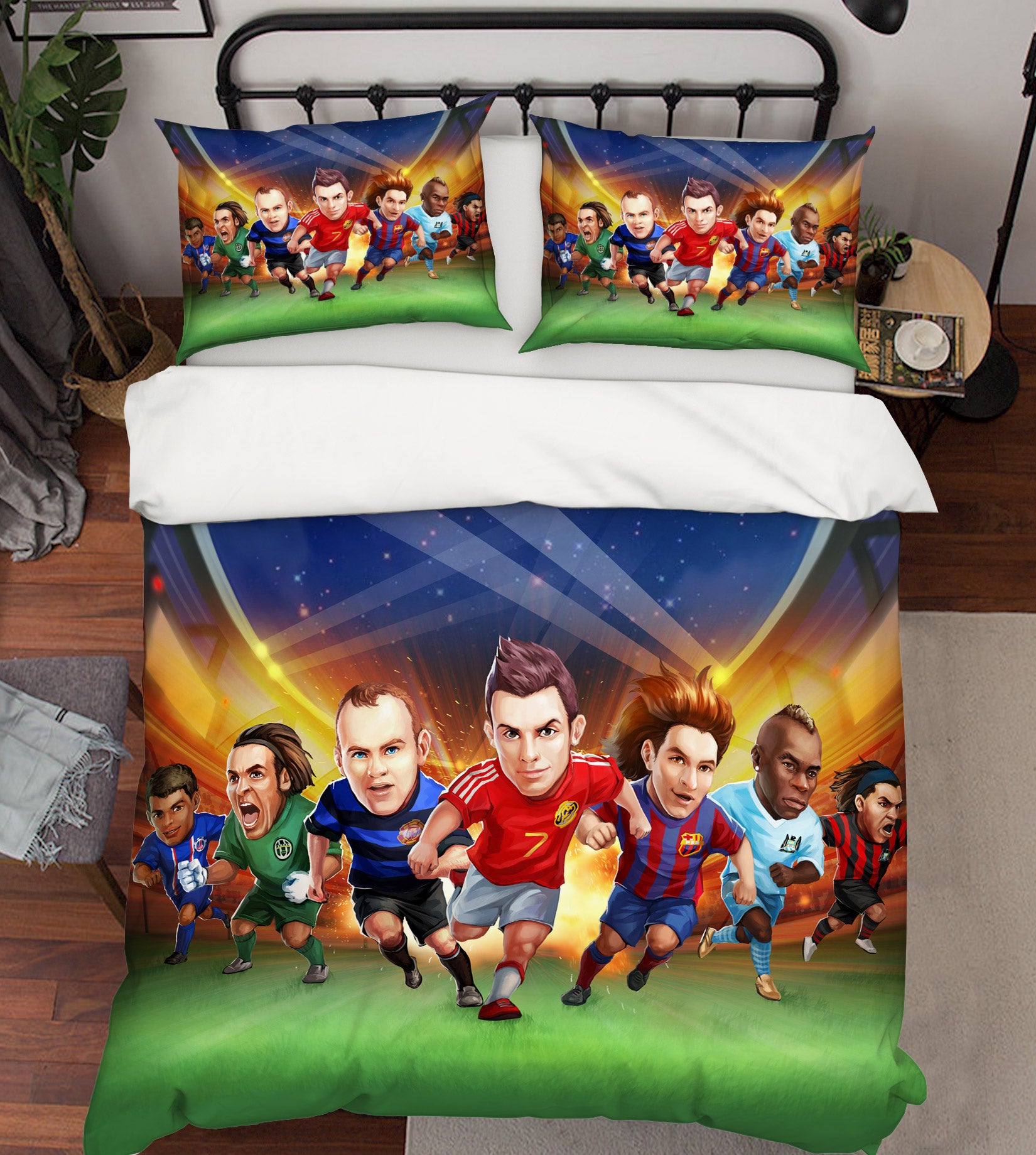 3D Soccer Player 12040 Bed Pillowcases Quilt