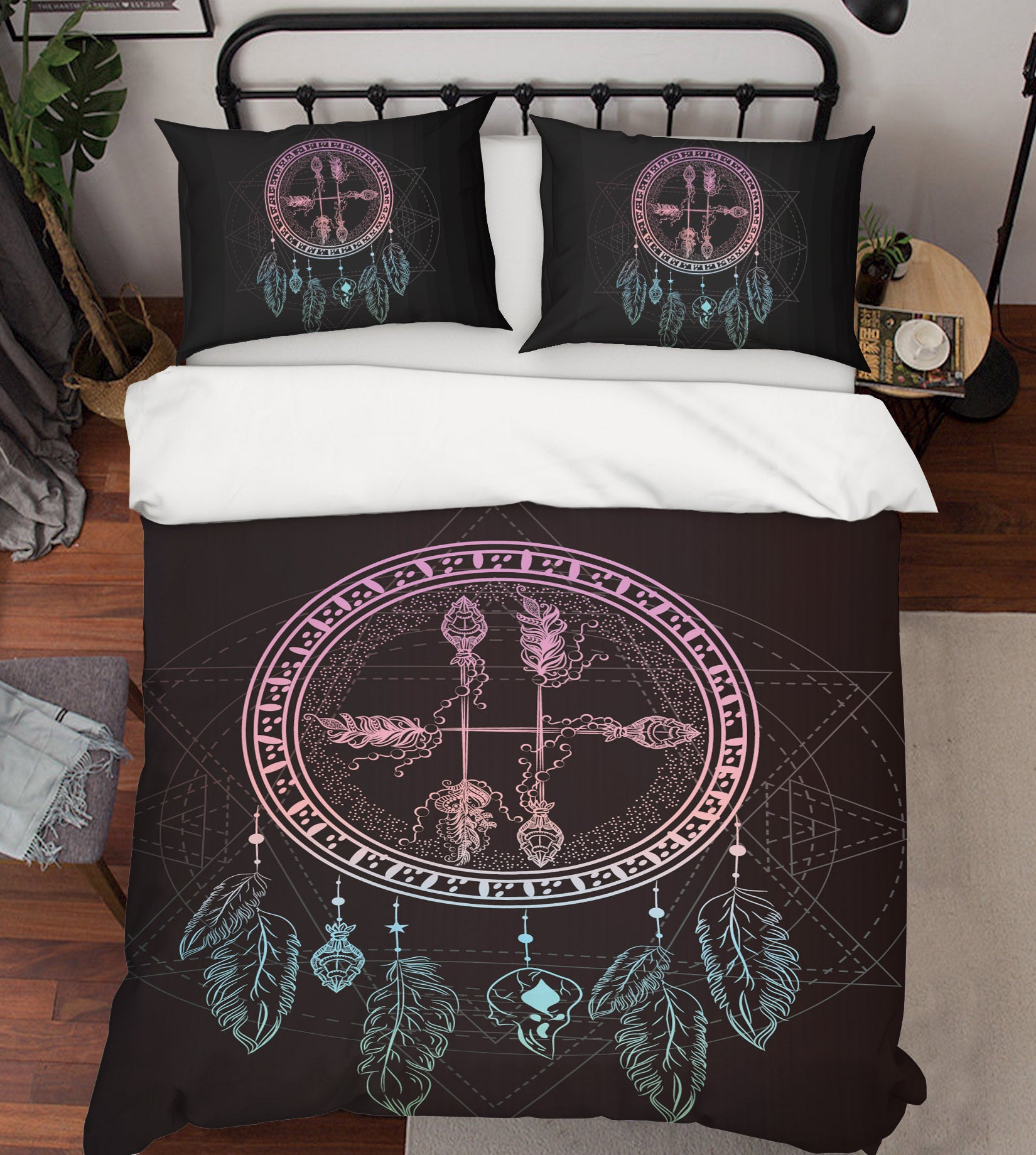 3D Circle Dream Catcher 15046 Bed Pillowcases Quilt