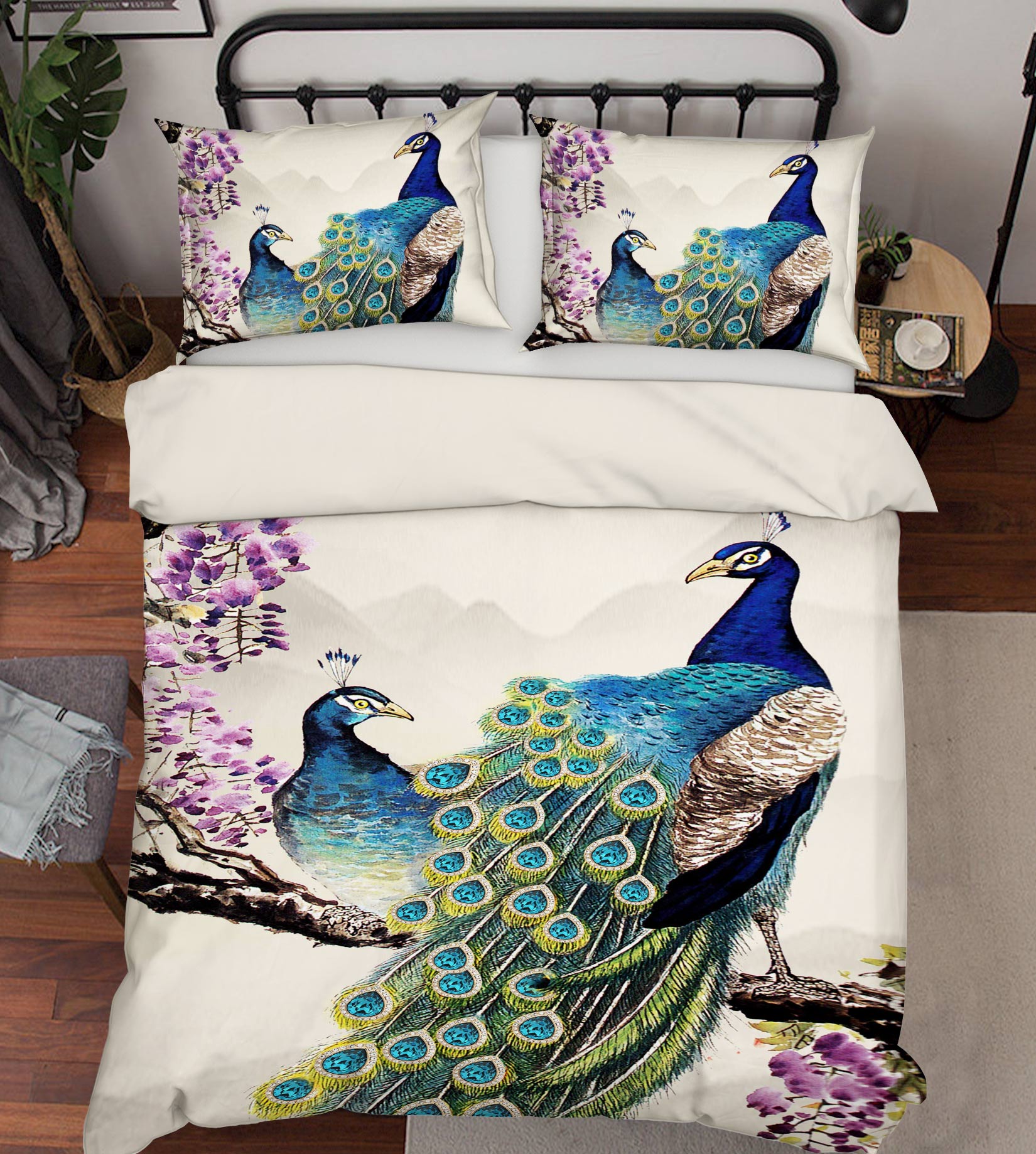 3D Peacocks 16125 Bed Pillowcases Quilt