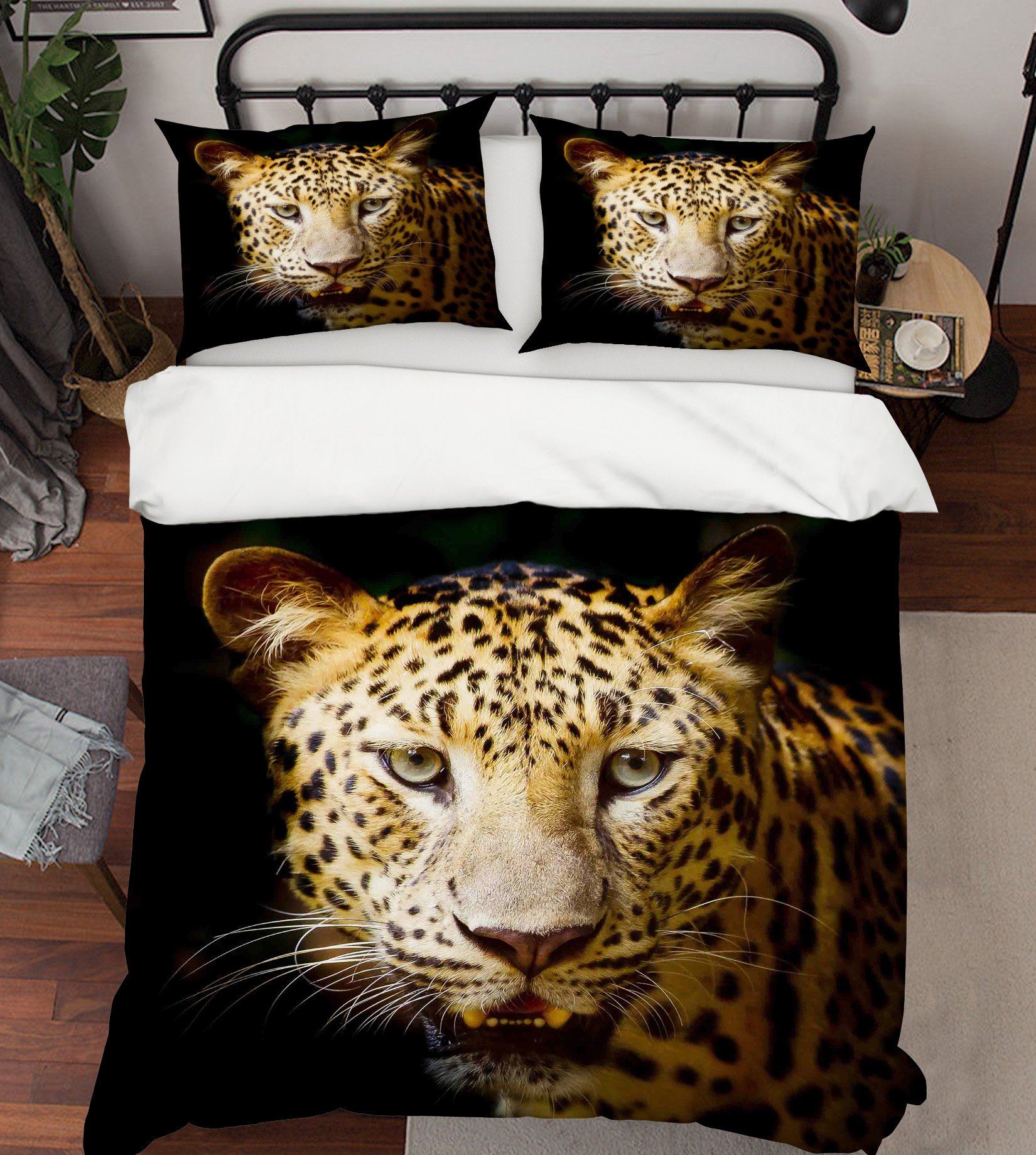 3D Leopard Head 125 Bed Pillowcases Quilt Wallpaper AJ Wallpaper