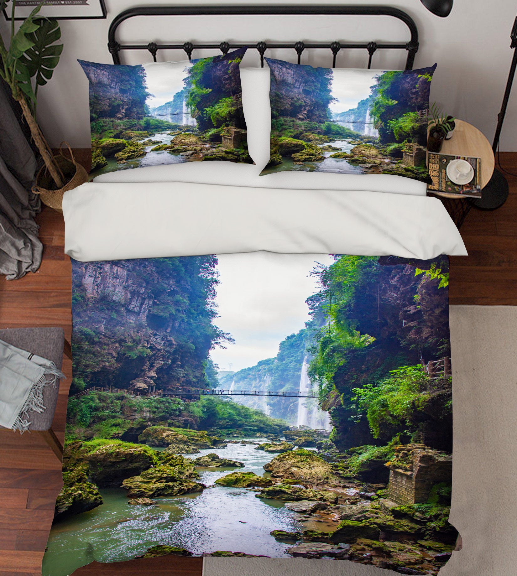 3D Mountain Gorge 16146 Bed Pillowcases Quilt