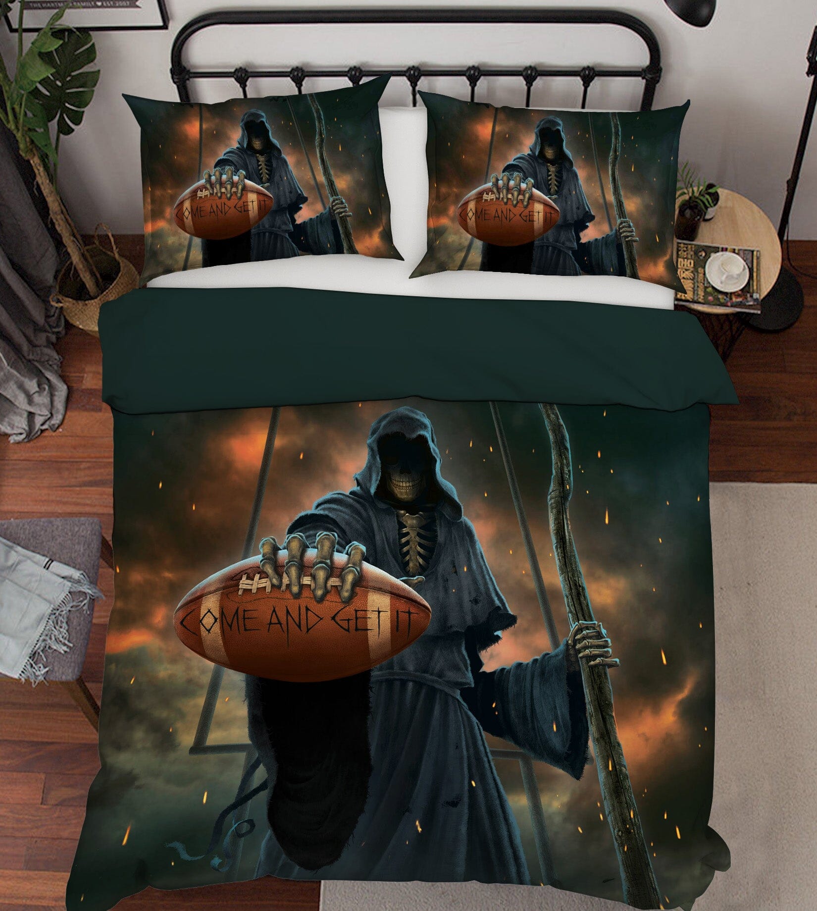 3D Football Grim Reaper 033 Bed Pillowcases Quilt Exclusive Designer Vincent Quiet Covers AJ Creativity Home