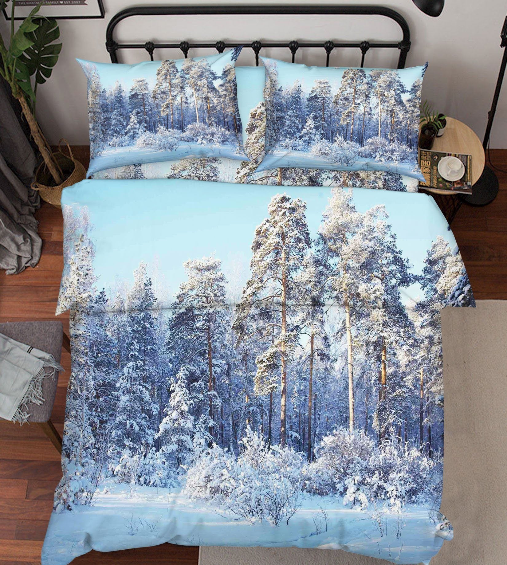3D Bright Snow Forest 79 Bed Pillowcases Quilt Wallpaper AJ Wallpaper