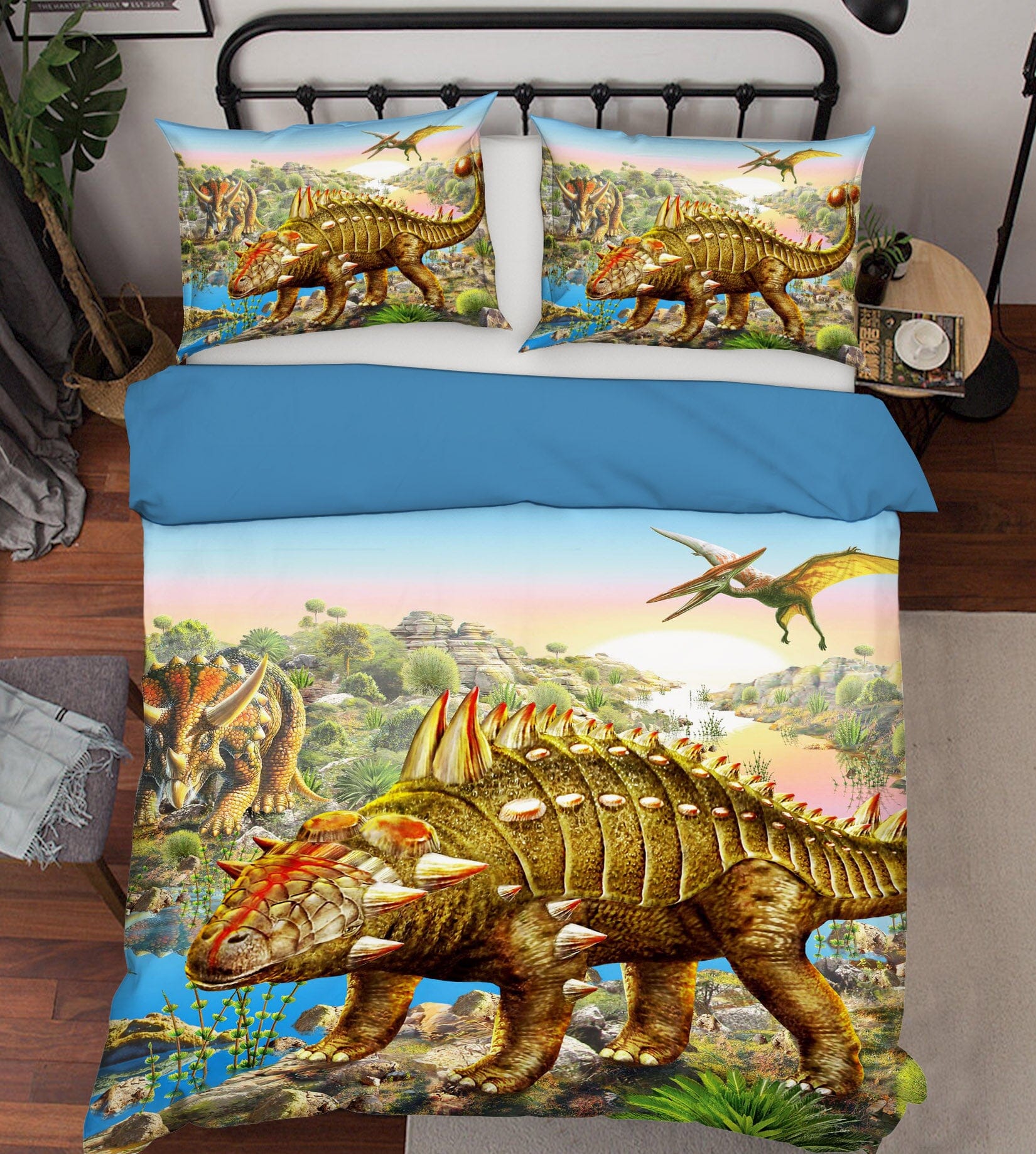 3D Dinosaur World 2102 Adrian Chesterman Bedding Bed Pillowcases Quilt Quiet Covers AJ Creativity Home